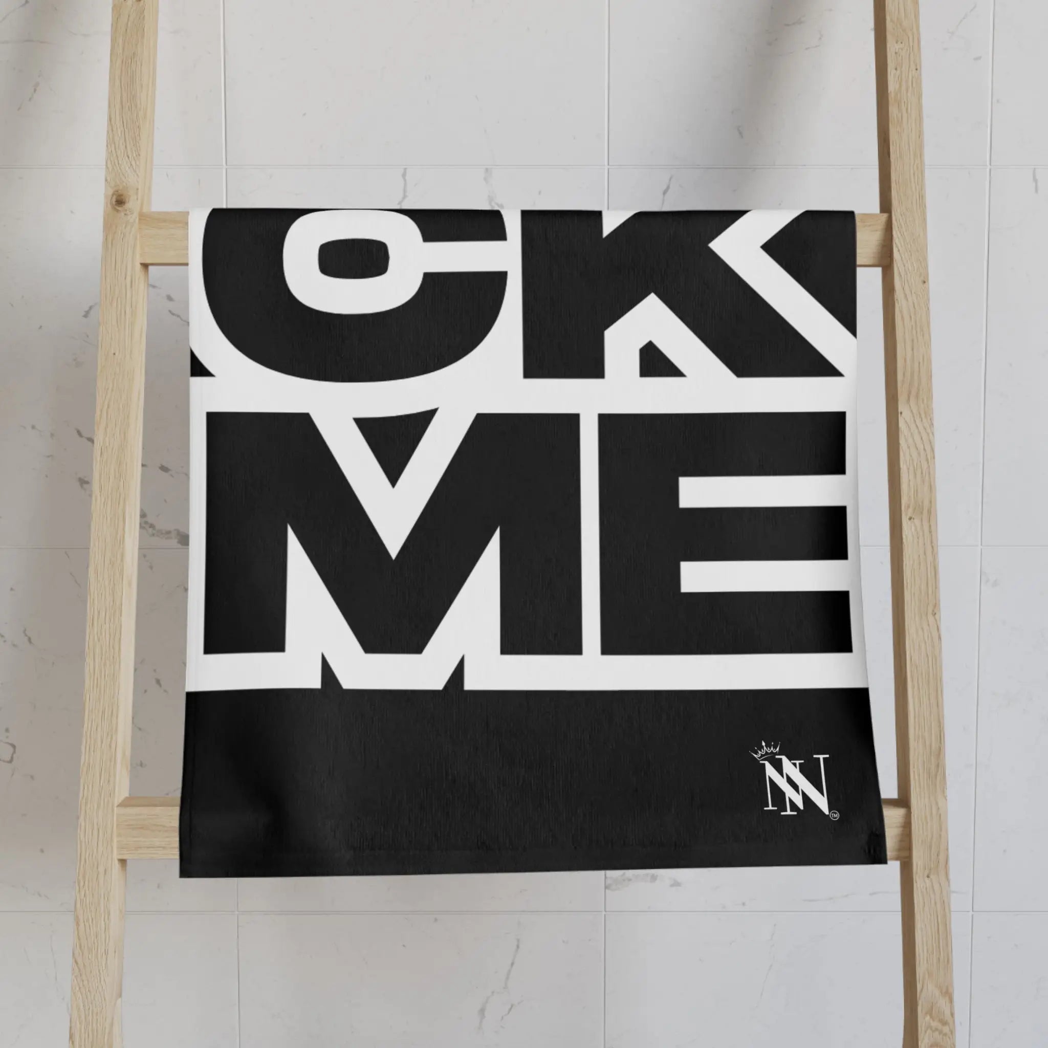 FUCK ME Block Letter Black Cum Towel
