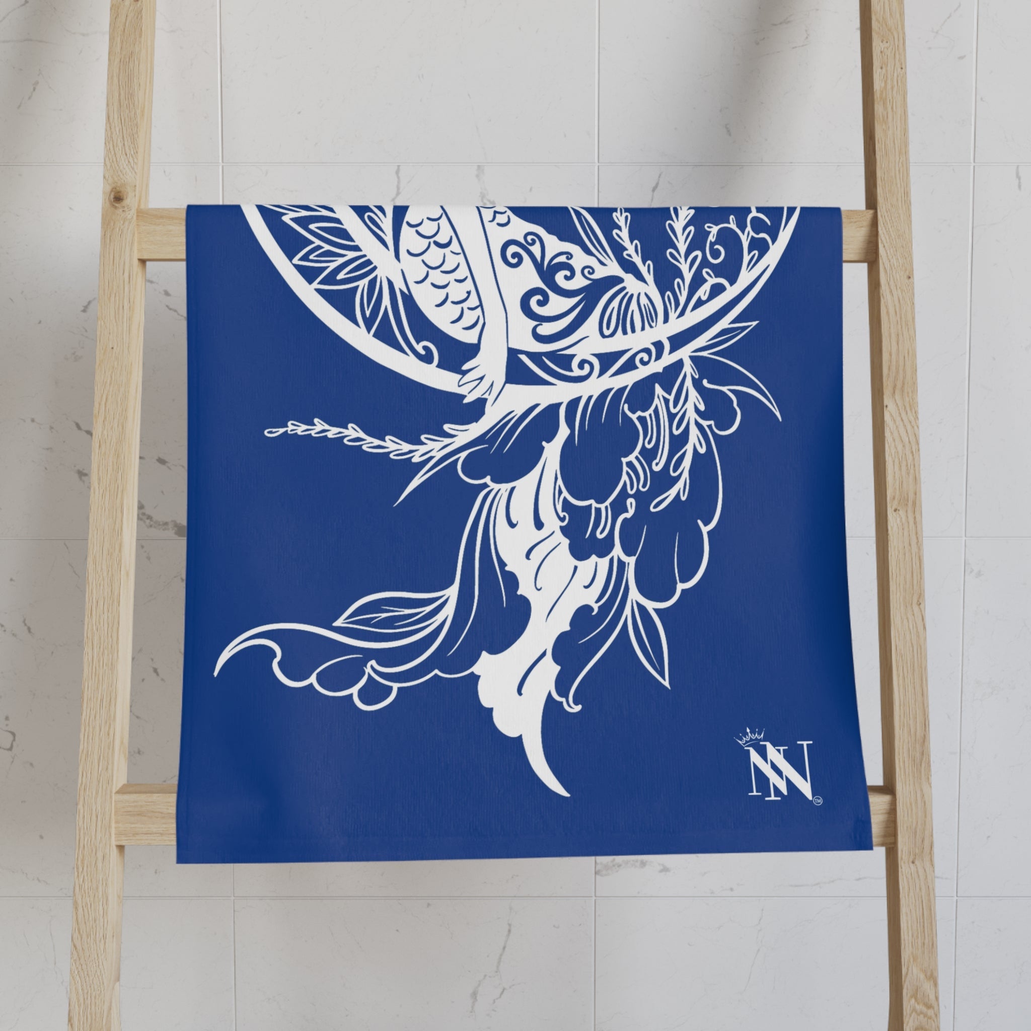 Mermaid On Moon Blue Cum Towel