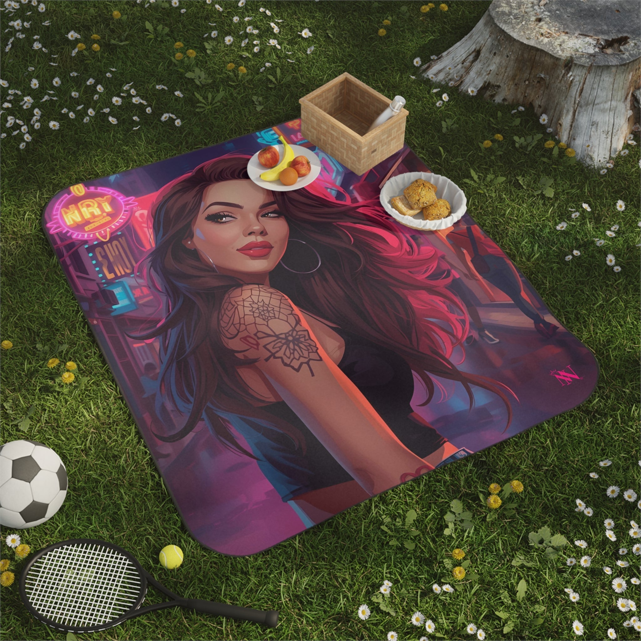 Flirty Girl Graphic | Mix Match Fun-Flirty Lovers’ Water-Resistant Blankets