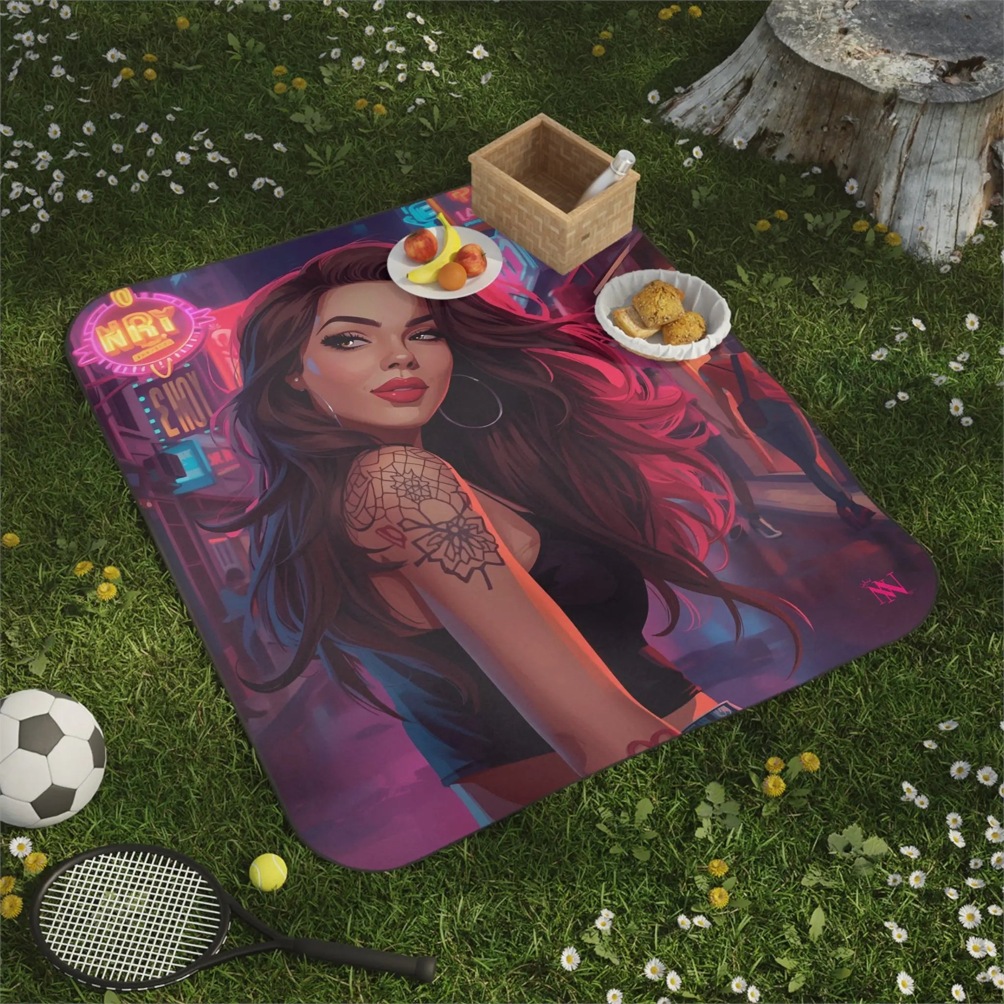 Flirty Girl Graphic | Mix Match Fun-Flirty Lovers’ Water-Resistant Blankets