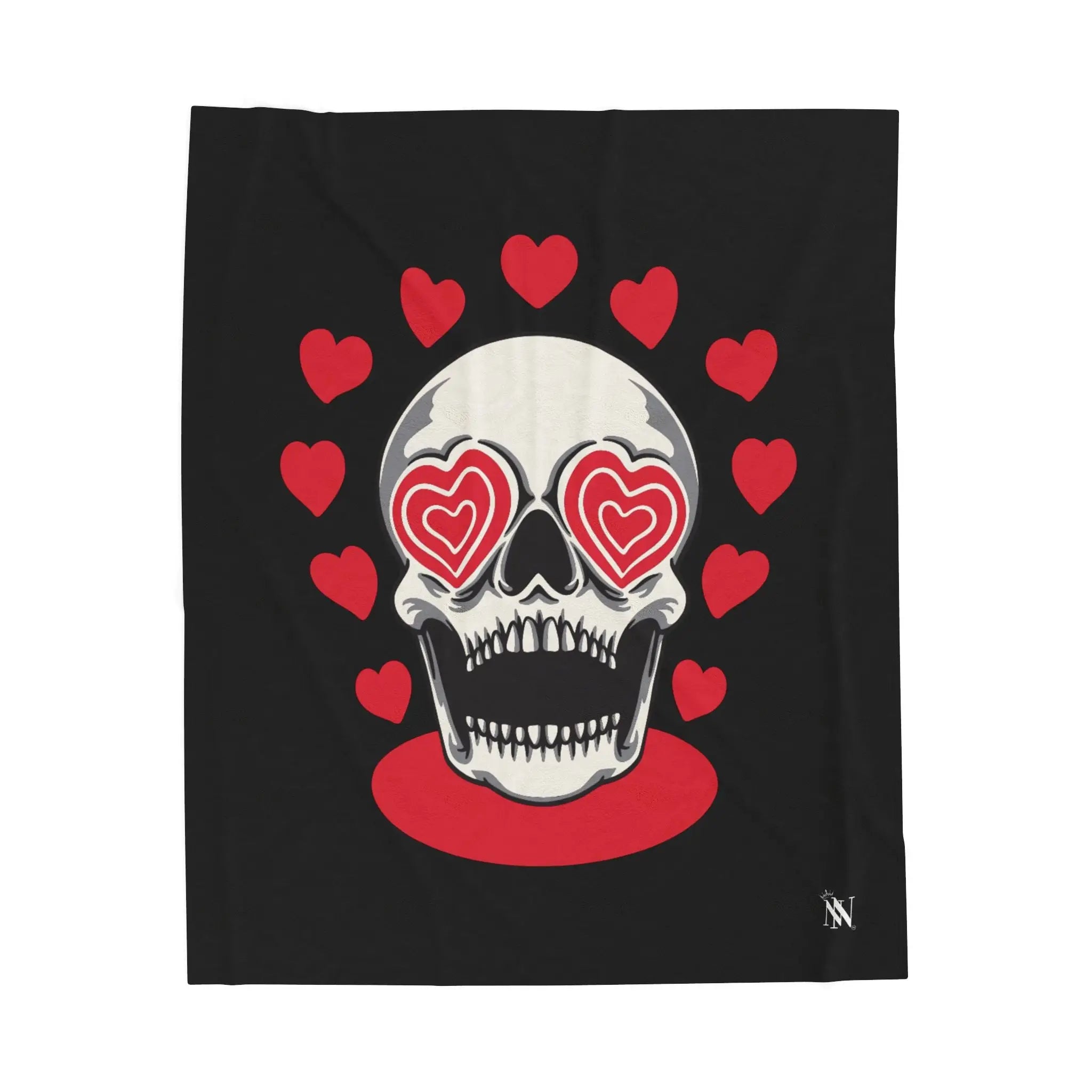 Seeing Hearts Skull Blanket