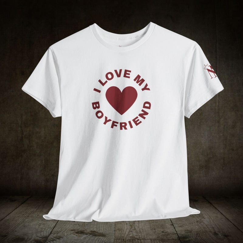 I Love My Boyfriend Heart | Mix & Match Cotton Unisex Fun-Flirty Lovers’ T-Shirts