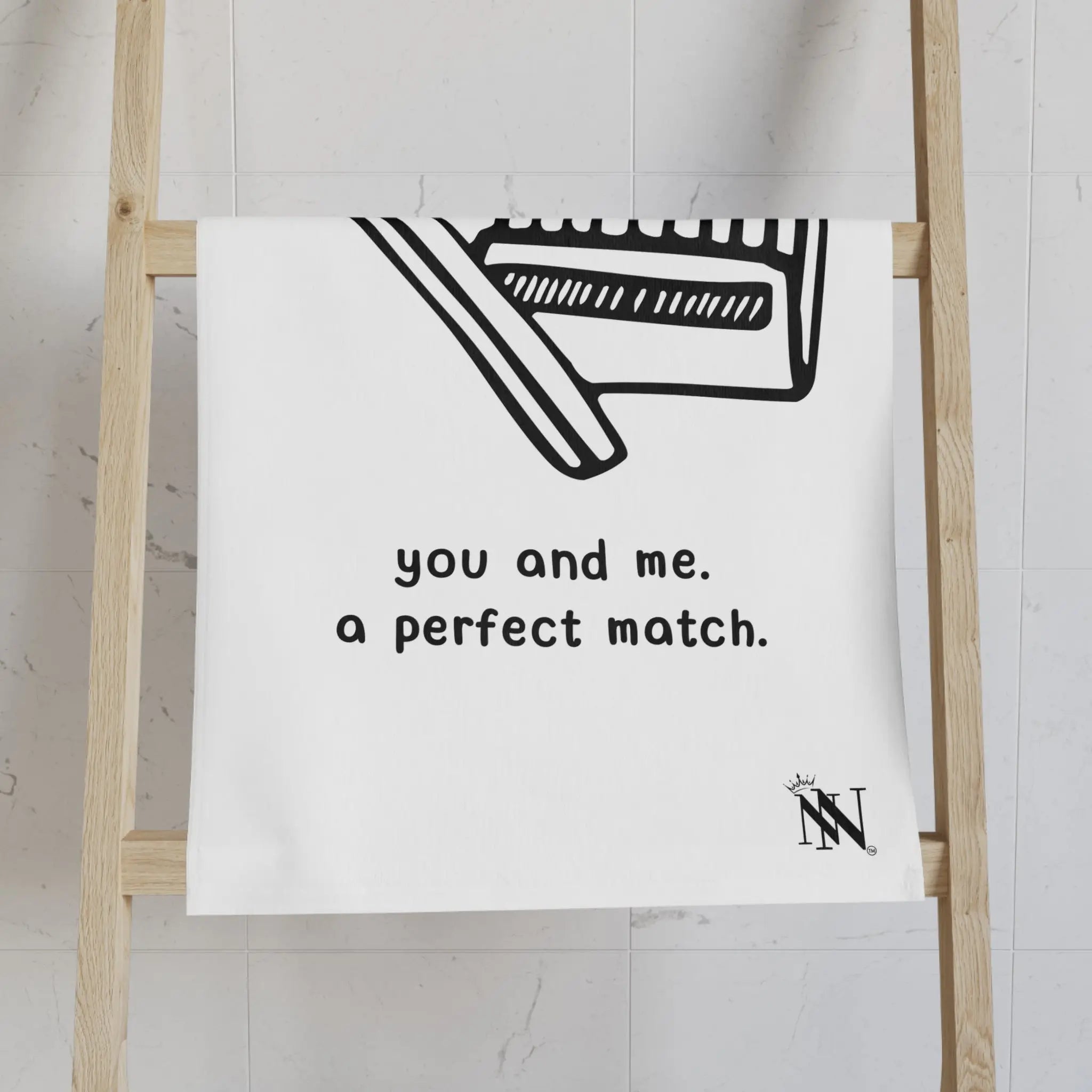 You and Me A Perfect Match | Mix & Match Classic Fun-Flirty Lovers’ Towels