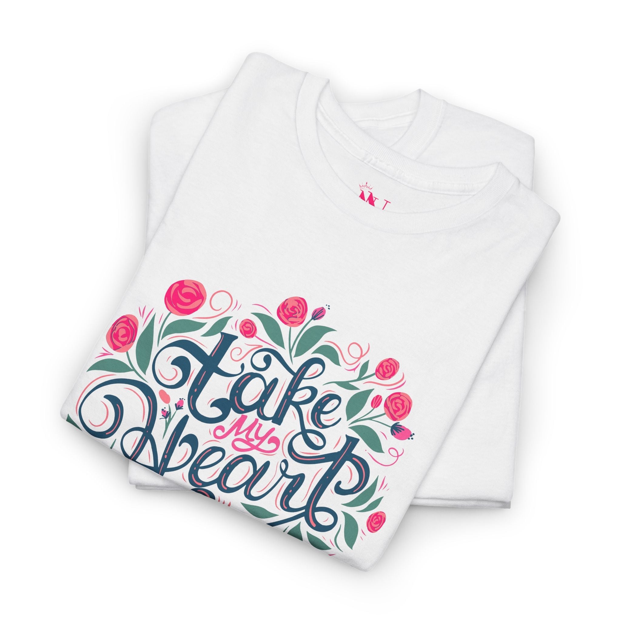 Take My Heart Floral | Mix & Match Cotton Unisex Fun-Flirty Lovers’ T-Shirts