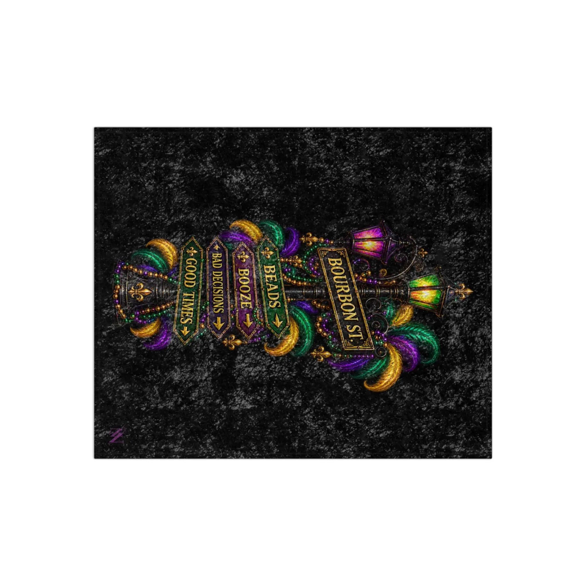 Bourbon St. Sign Bad Decisions Crushed Velvet Blanket