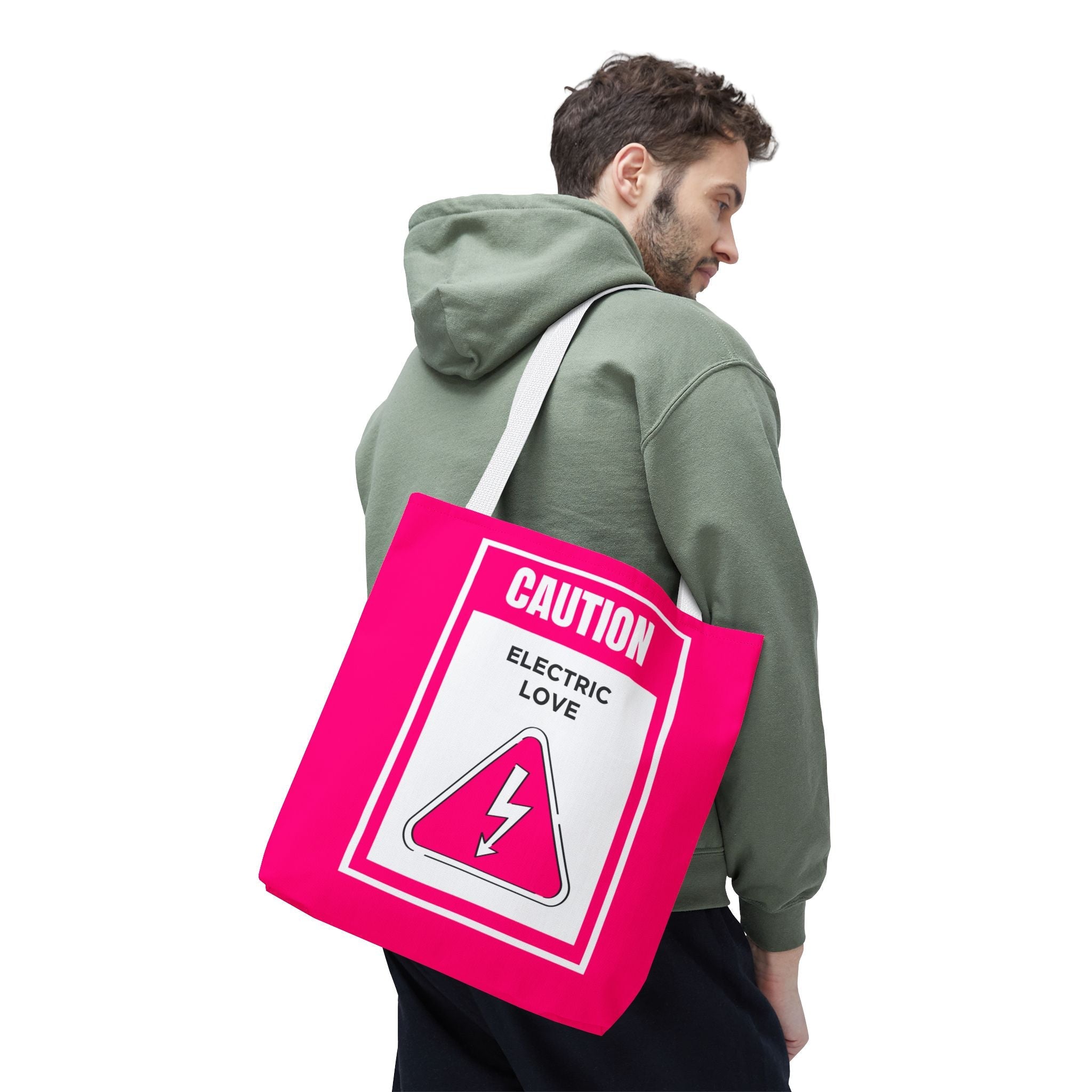 Caution Electric Love Fun Everyday Cute Tote Bag