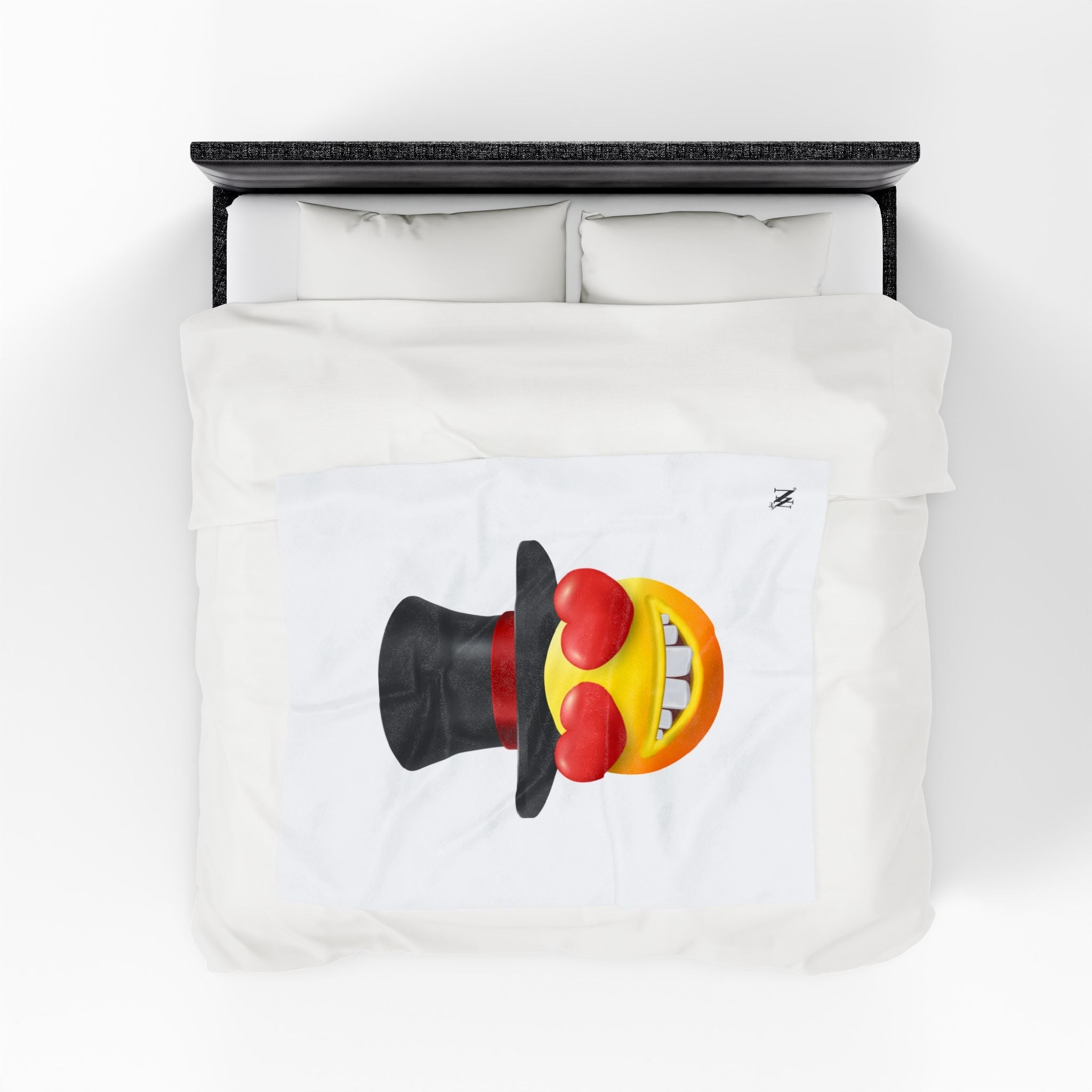Love in a Top Hat Emoji | Mix & Match Velveteen Fun-Flirty Lovers’ Blankets