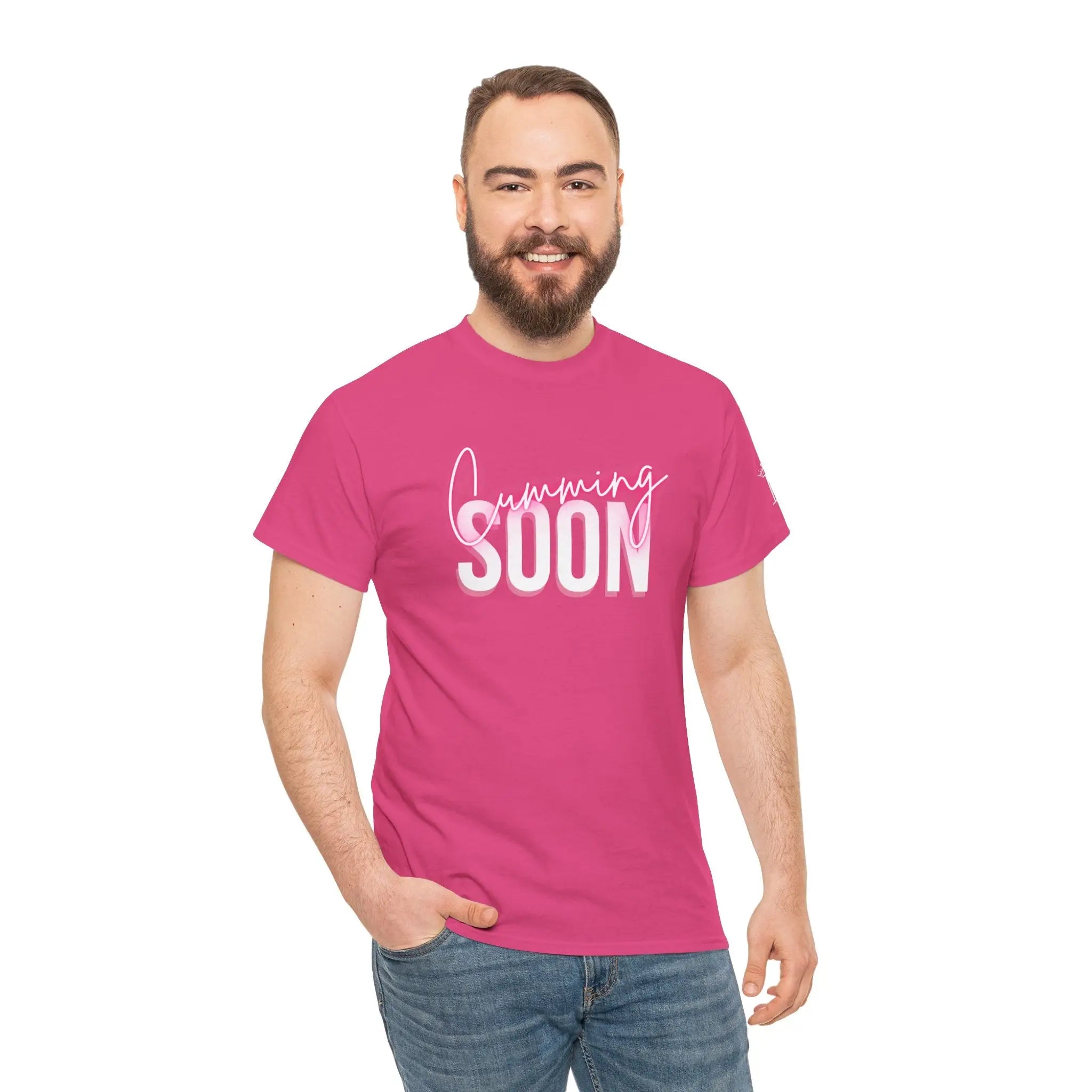 Cumming Soon Plain Signature Pink 100% Cotton T-Shirt