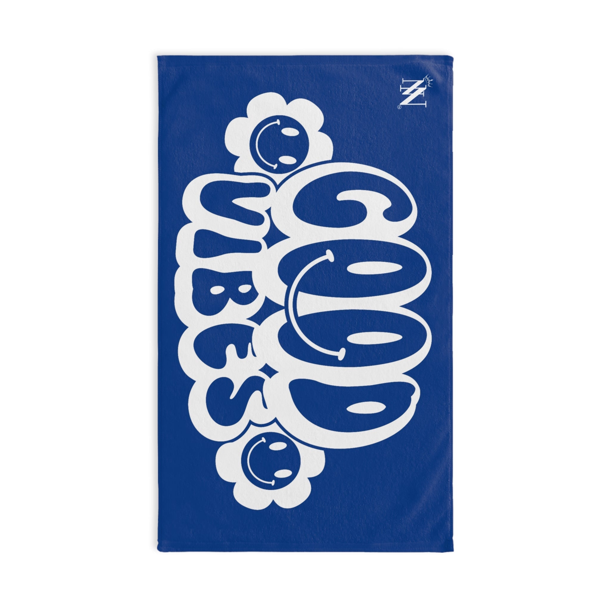 Smiley Happy Face Good Vibes Blue | Mix & Match Classic Fun-Flirty Loversâ Towels