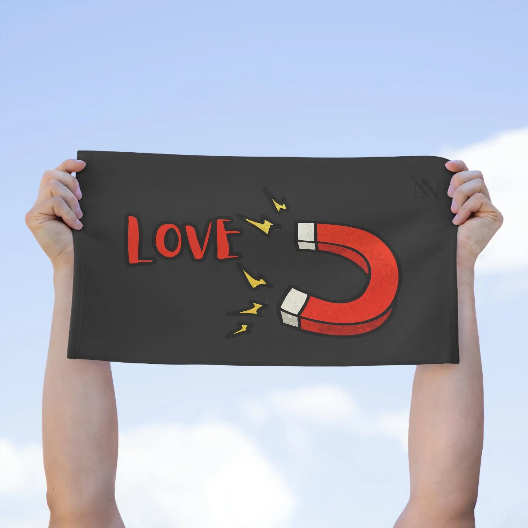 Love Magnet Dark Grey | Mix & Match Soft Fun-Flirty Lovers’ Towels