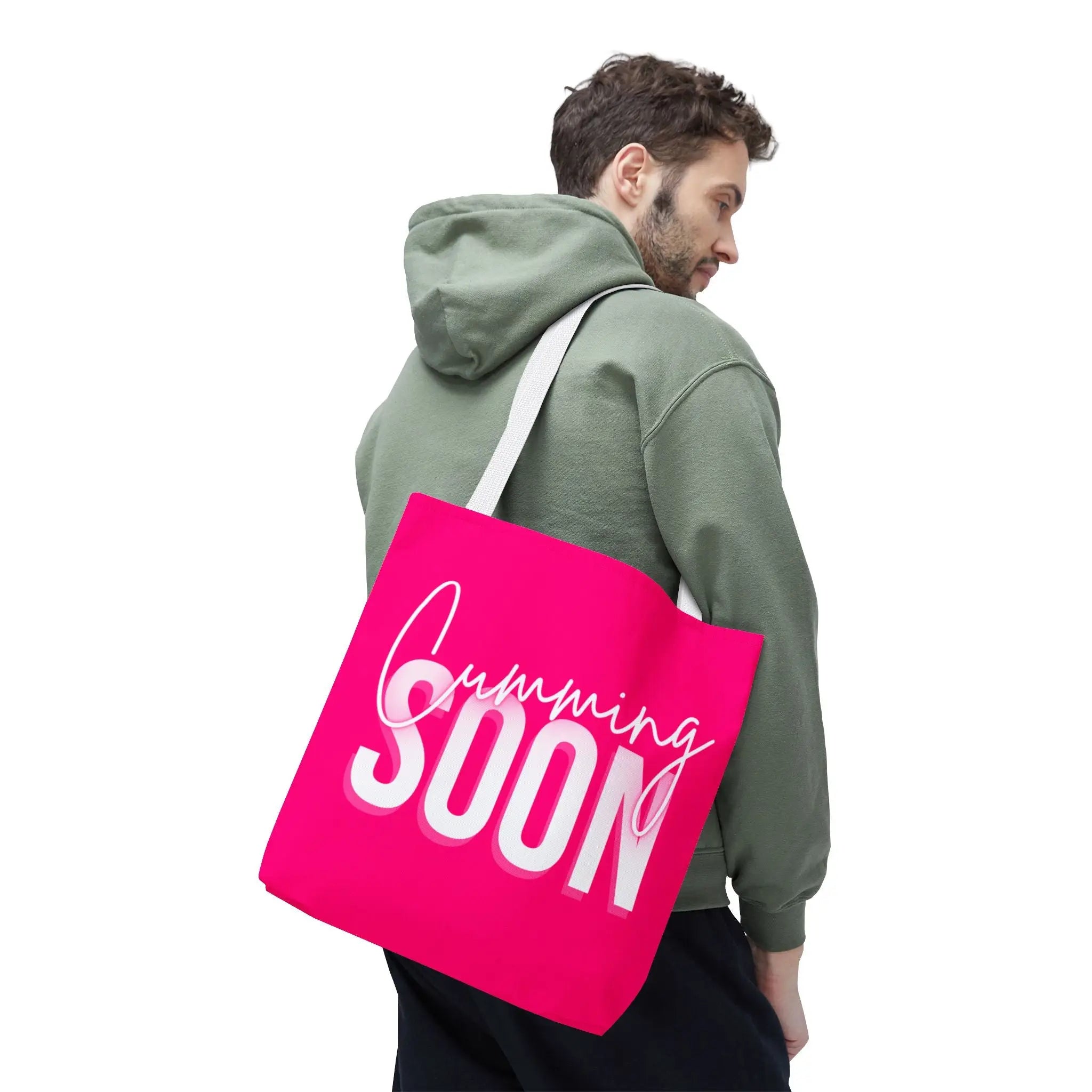 Cumming Soon Plain Signature Pink Tote Bag
