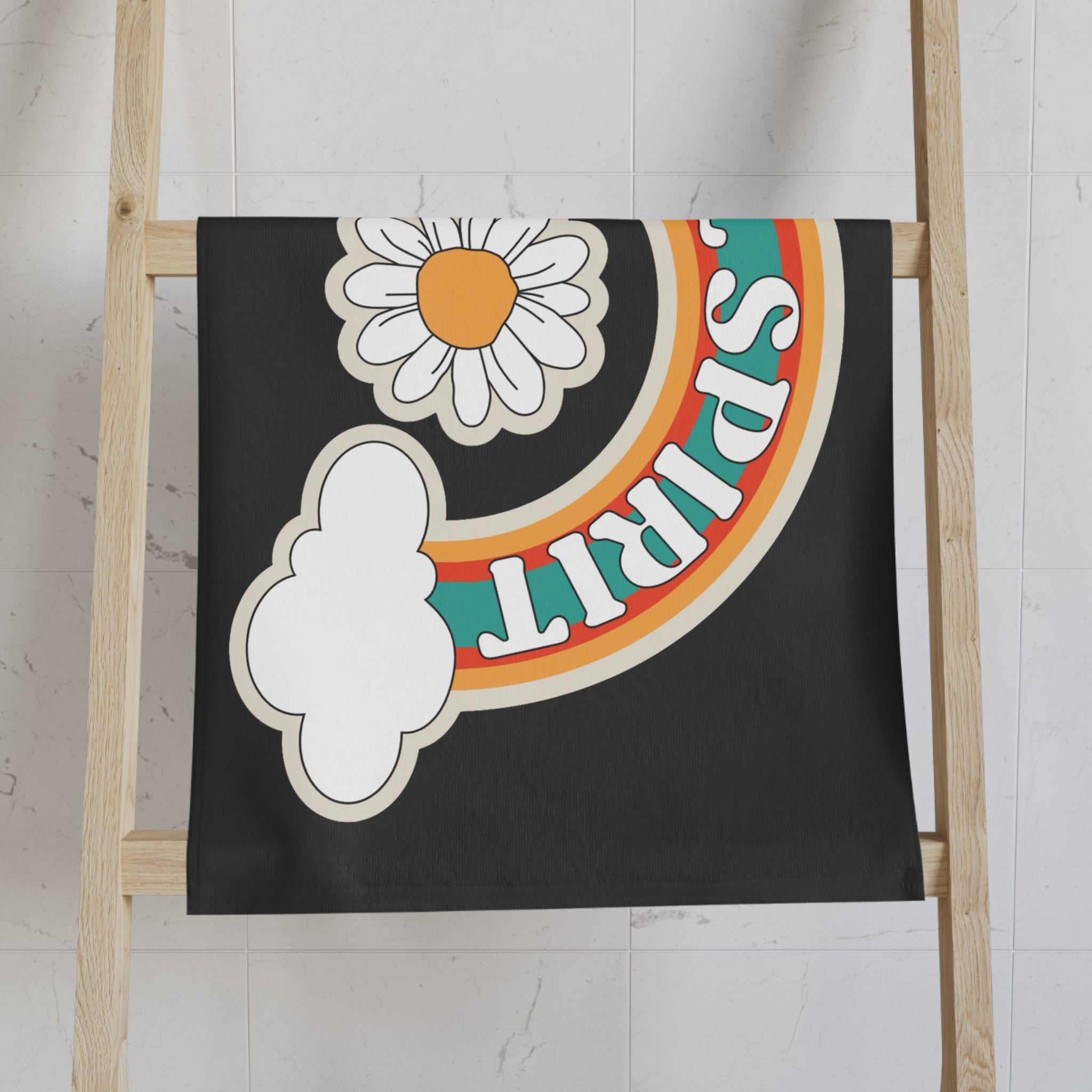 Free Spirit Retro Sticker Dark Grey Cum Towel