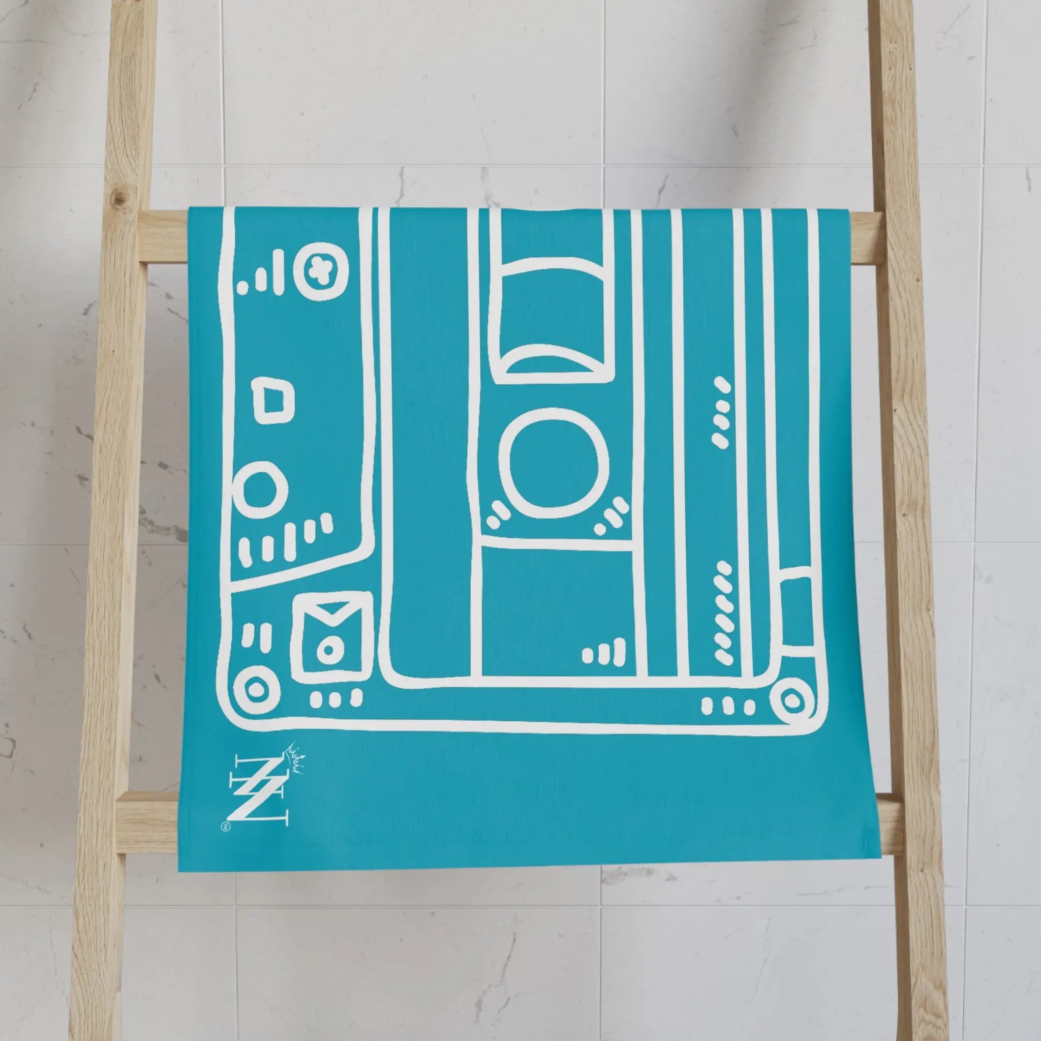 Old School Cassette Tape Teal | Mix & Match Original Fun-Flirty Lovers’ Towels