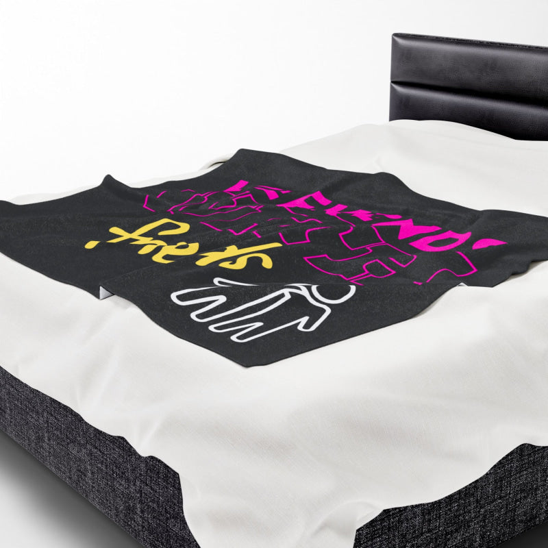 Weekends with Friends Black | Mix & Match Velveteen Fun-Flirty Lovers’ Blankets