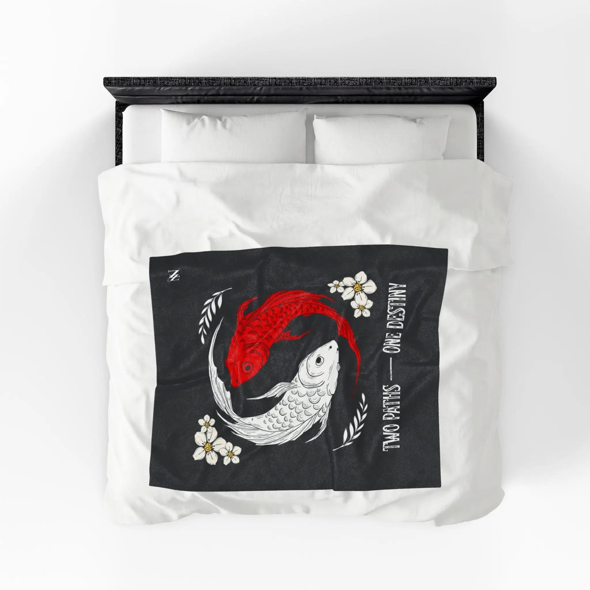 Two Paths One Destiny Koi Fish Ying Yang Blanket