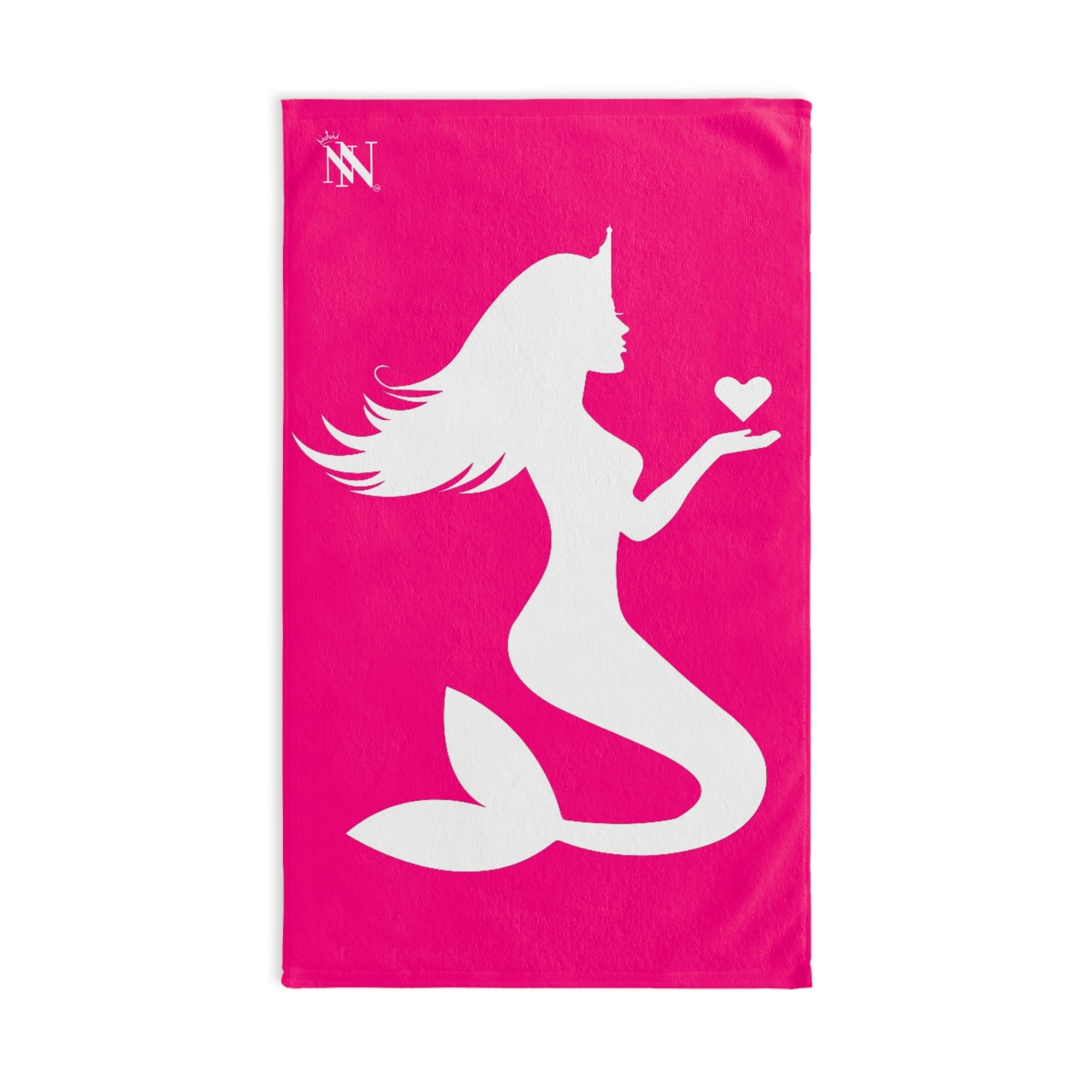 Mermaid Holding Heart Signature Pink Cum Towel