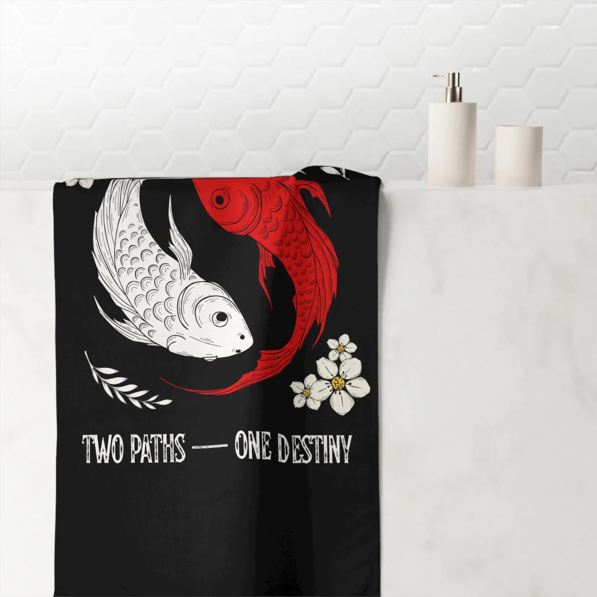 Two Paths One Destiny Koi Fish Ying Yang Large Sex Towel
