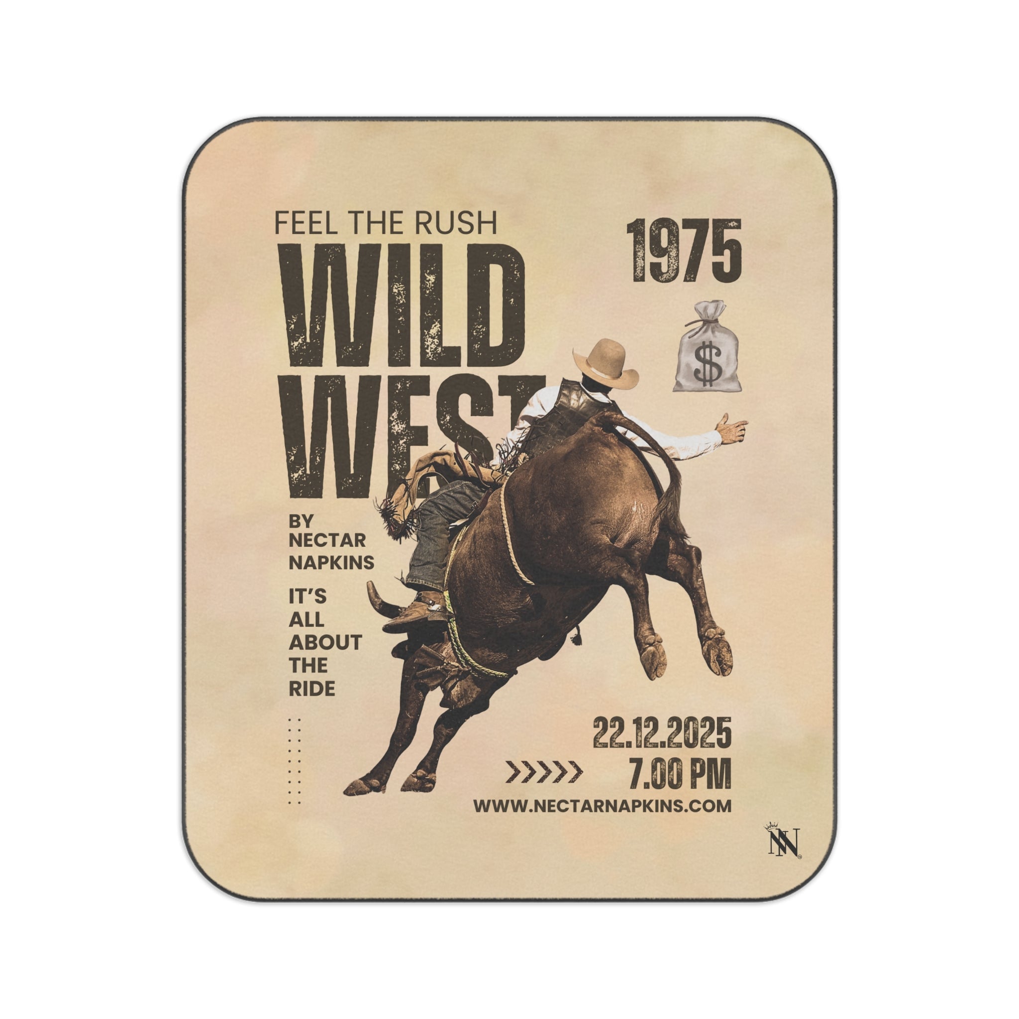 Wild West Poster Luxury Soft Playful Lovers’ Water-Resistant Sex Blanket