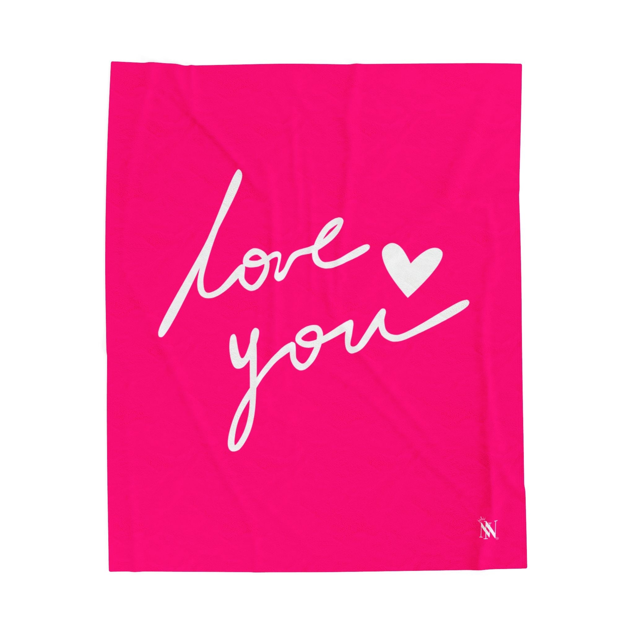 Love You with a Heart Romantic Lovers Gifts Blanket