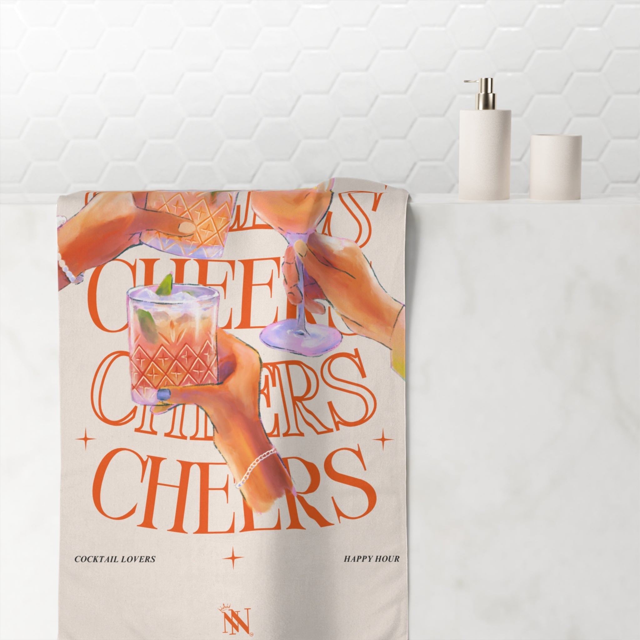 Cheers Cocktail Lovers | Mix & Match XL Fun-Flirty Lovers’ Towels