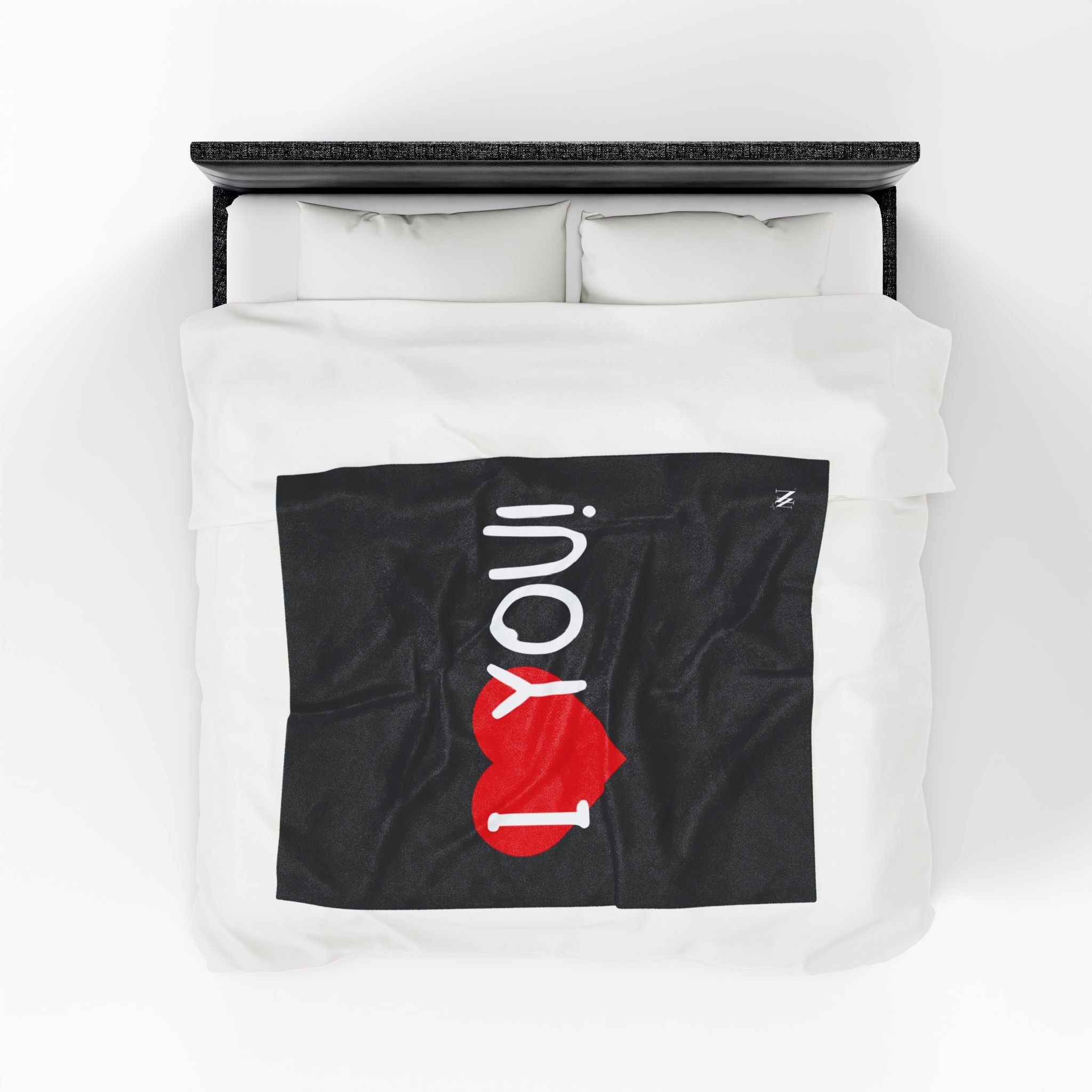 I Heart You Black | Mix & Match Velveteen Fun-Flirty Lovers’ Blankets