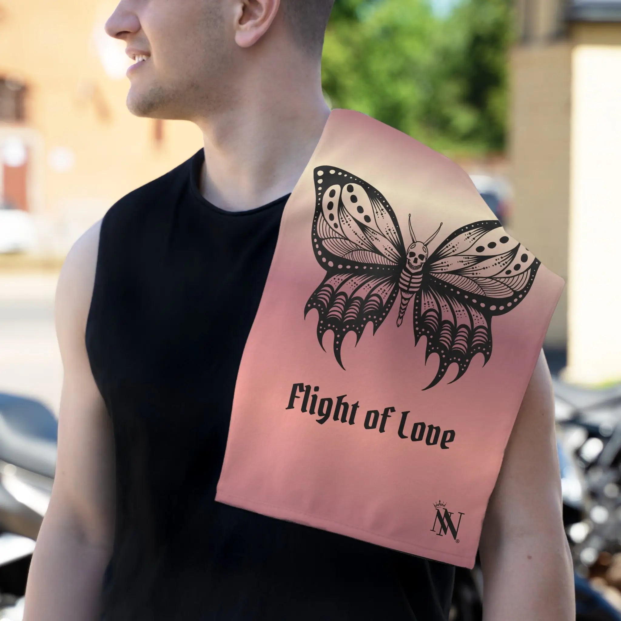 Flight of Love Skull Butterfly Sex Towel