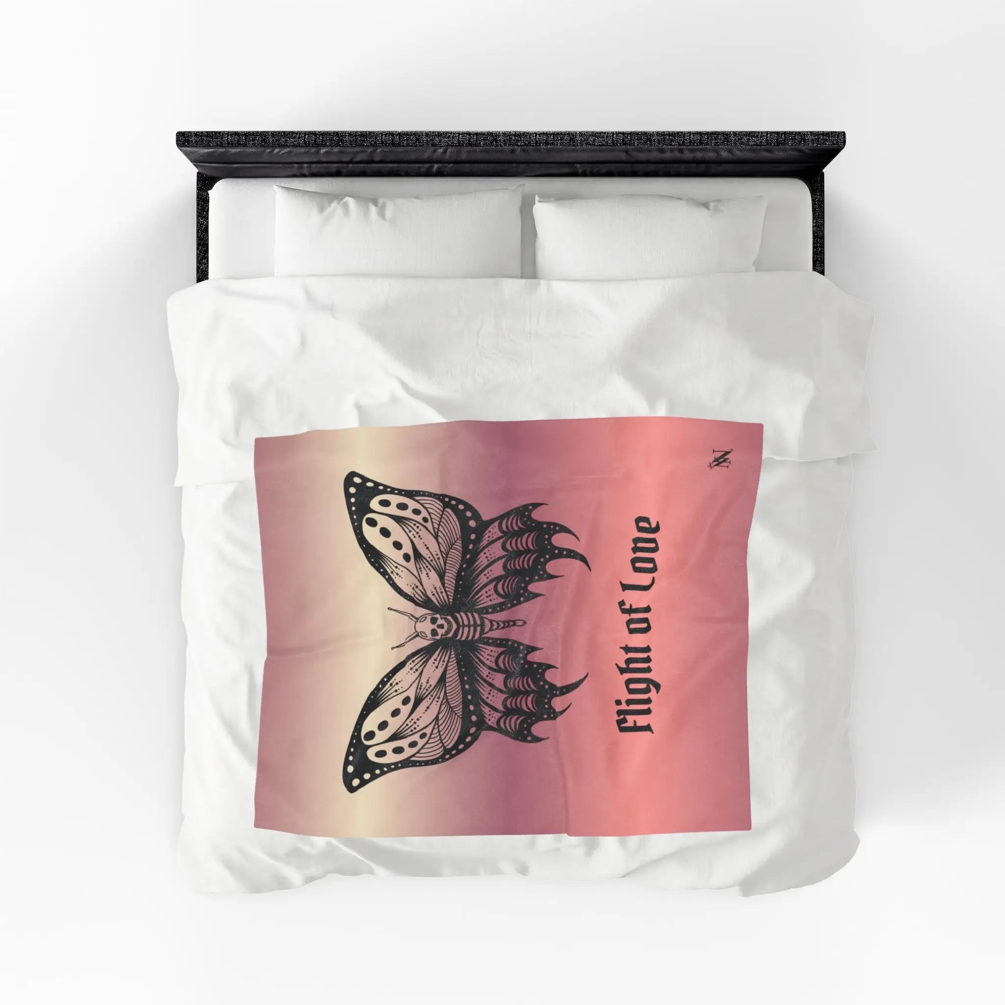 Flight of Love Skull Butterfly Blanket