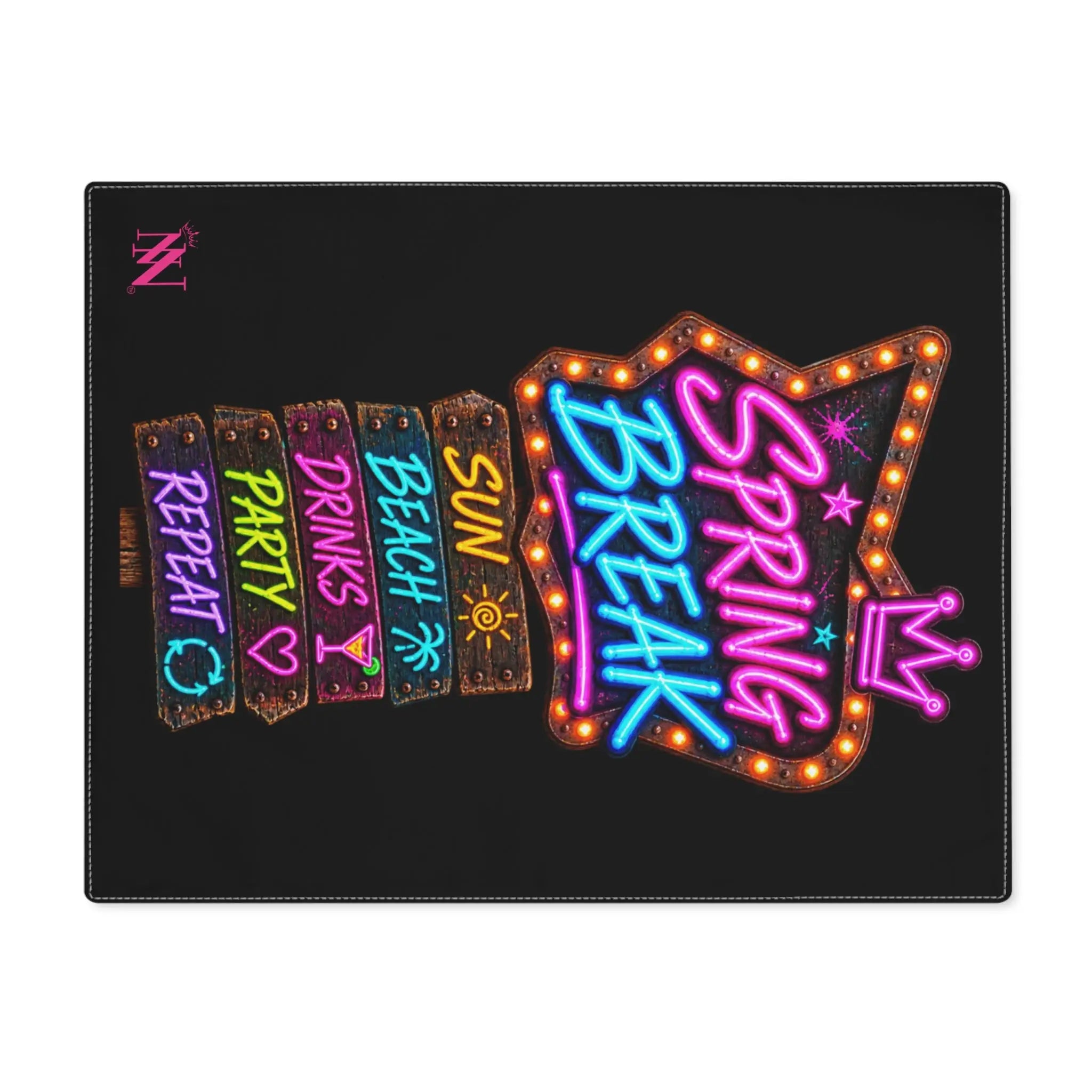 Spring Break Neon Sign Sex Toy Mat