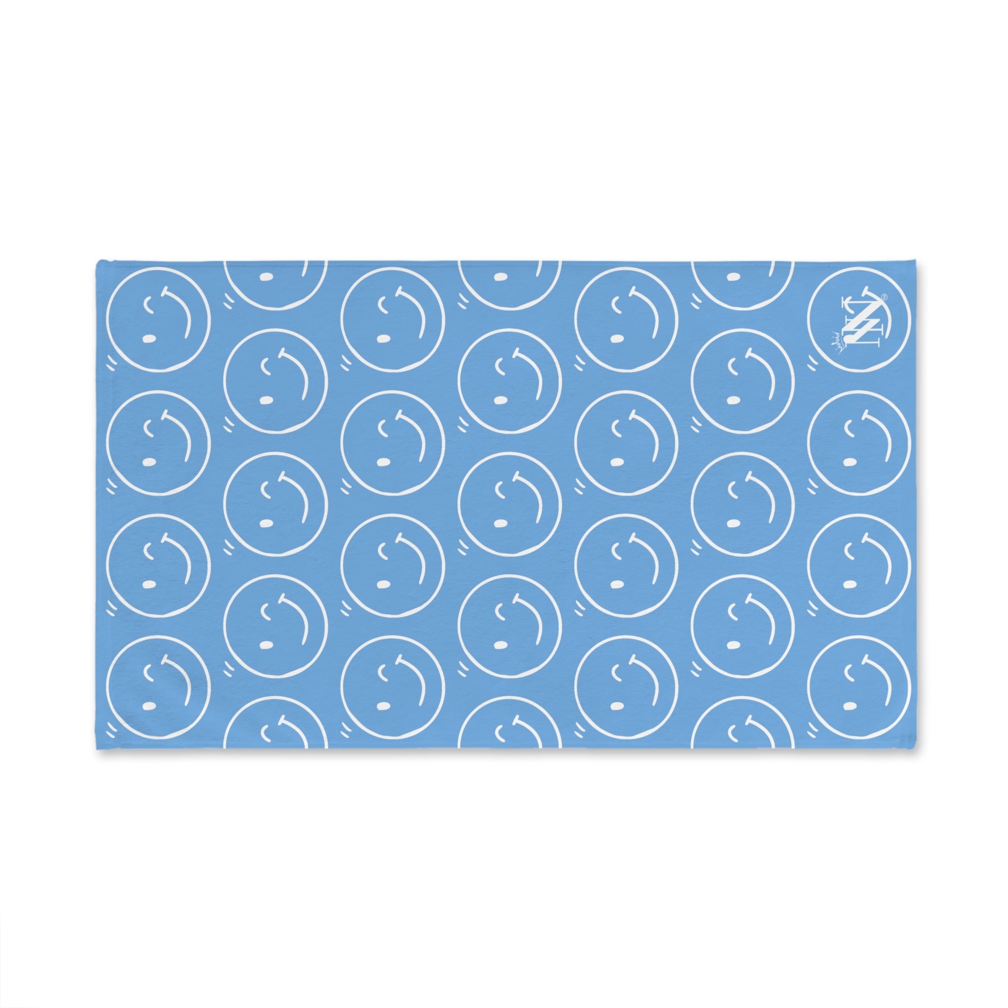 Wink Emoji Pattern Light Blue Cum Towel