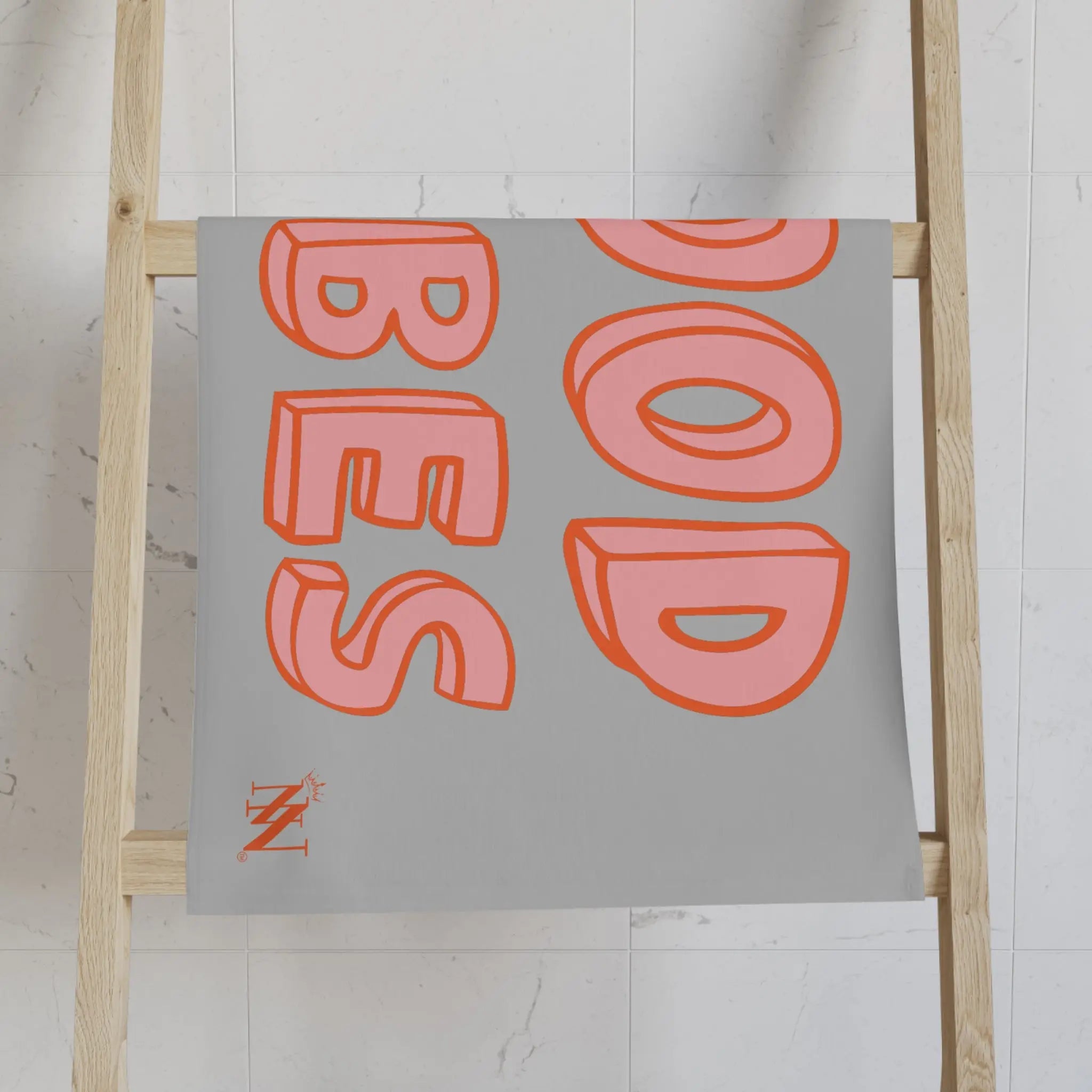 Good Vibes Red Electric Light Grey Cum Towel