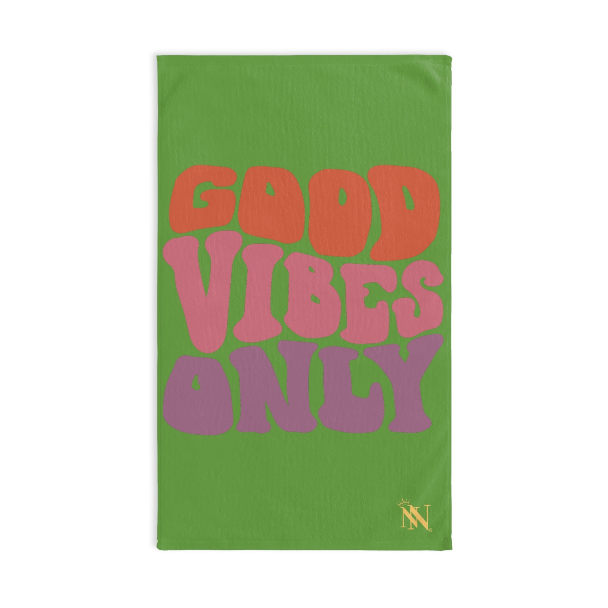 Good Vibes Retro Letters Lime Green Cum Towel