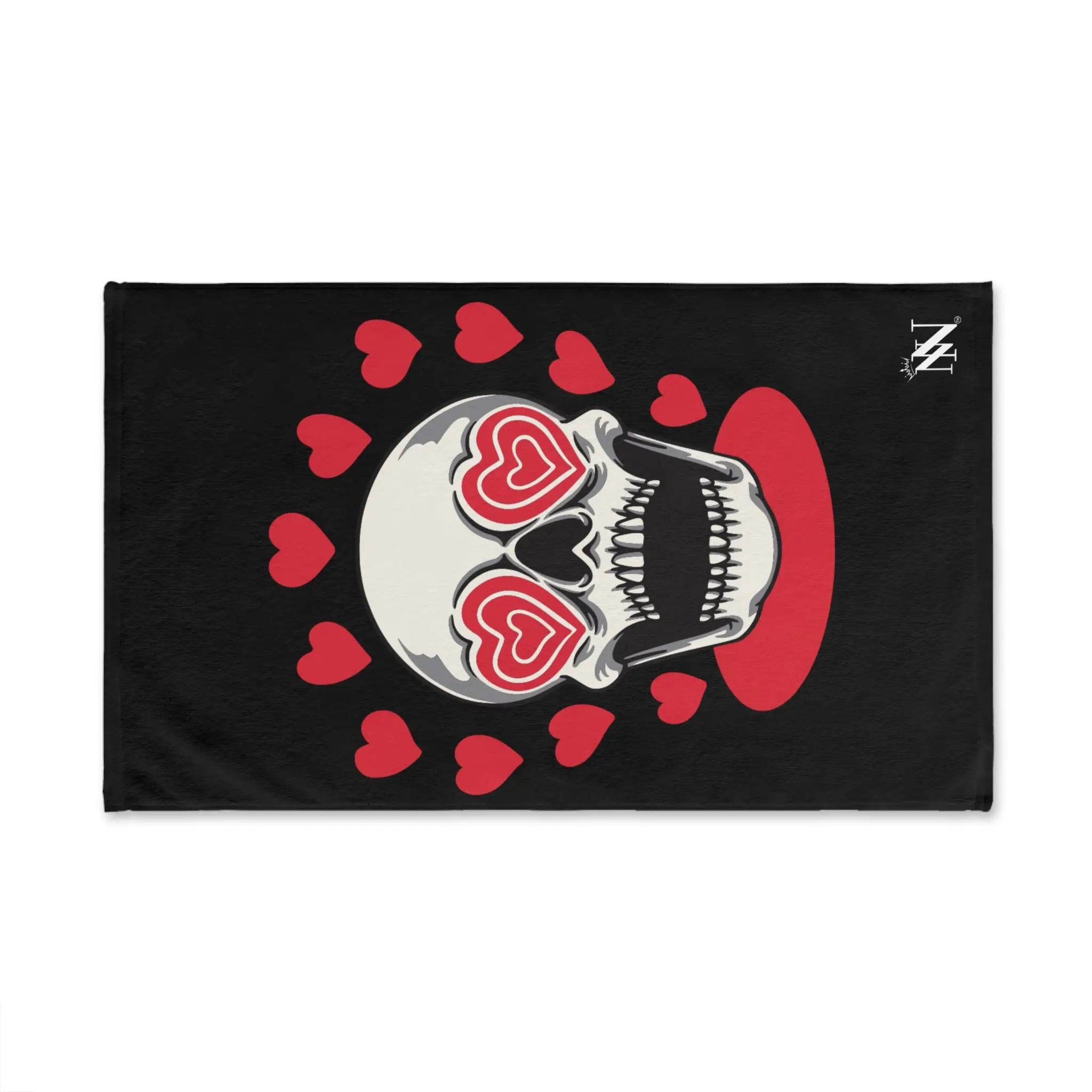 Seeing Hearts Skull Cum Towel