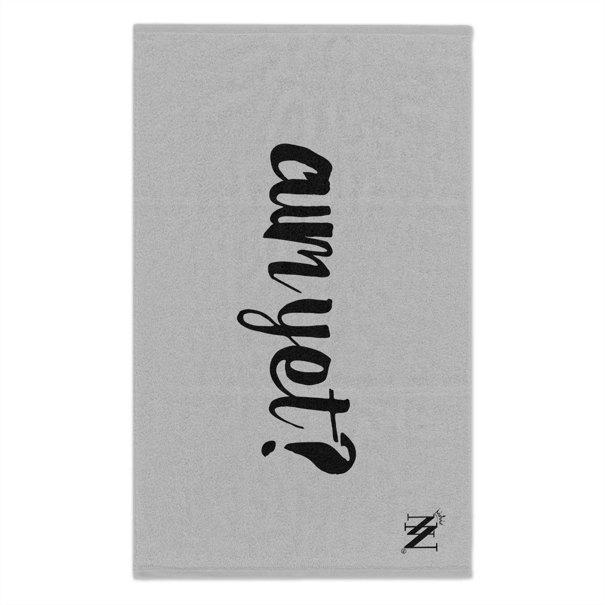 Cum Yet? Silver | Mix & Match Soft Fun-Flirty Lovers’ Towels