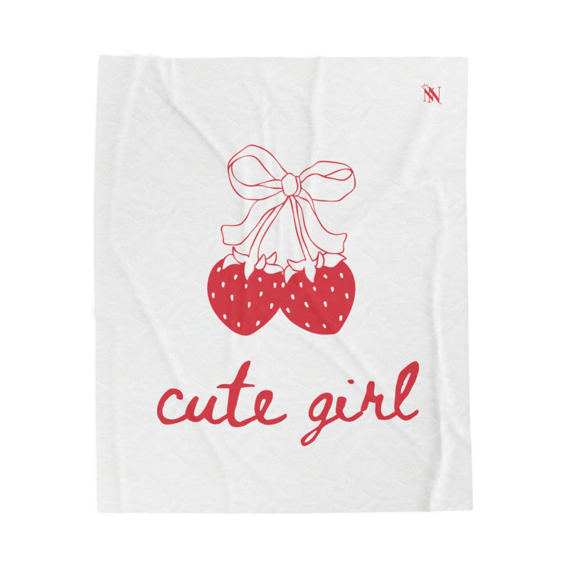 Cute Girl Strawberries | Mix & Match Soft Fun-Flirty Lovers’ Blankets