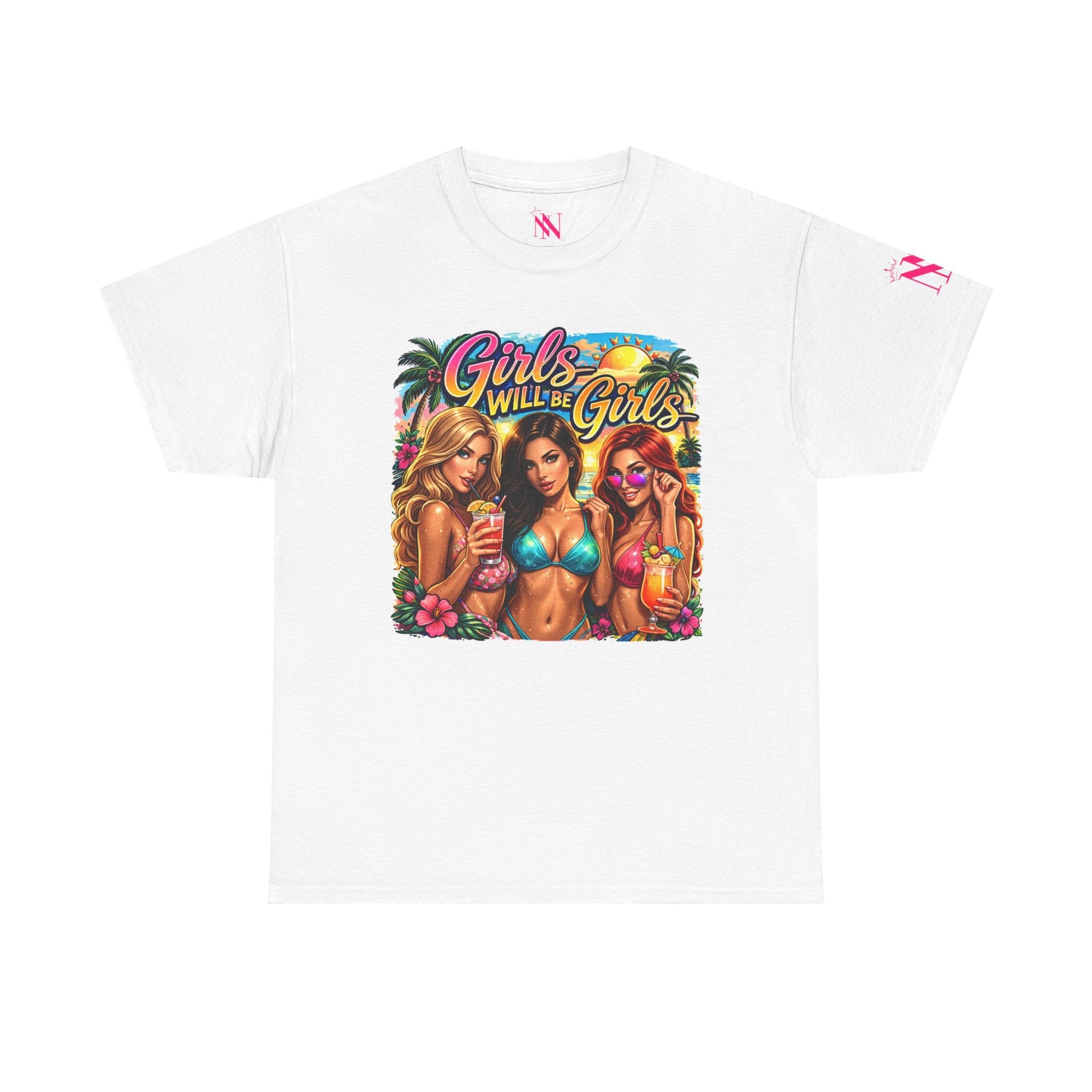 Three Girls Will Be Girls Graphic Series Romantic Couples Sex Gifts 100% Cotton T-Shirt