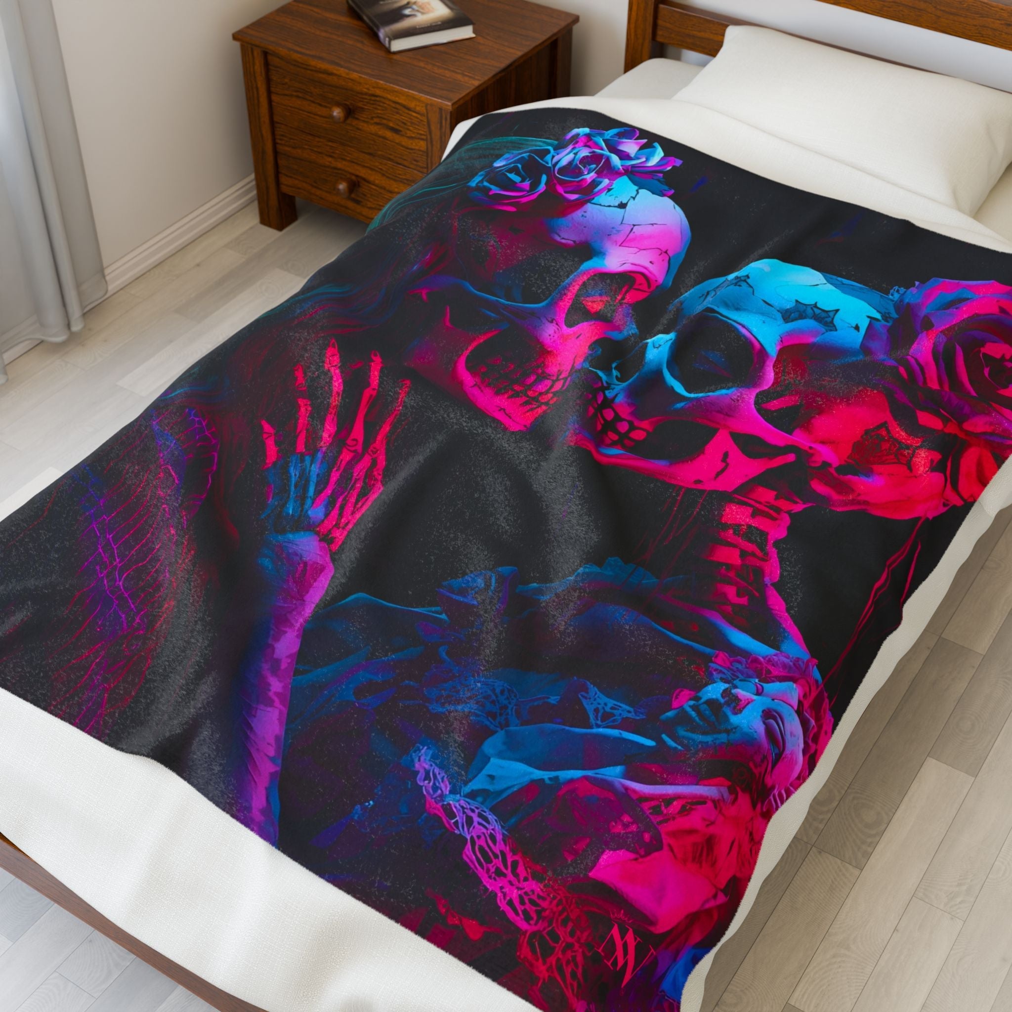 El Día de los Muertos Skeletons | Mix & Match Velveteen Fun-Flirty Lovers’ Blankets