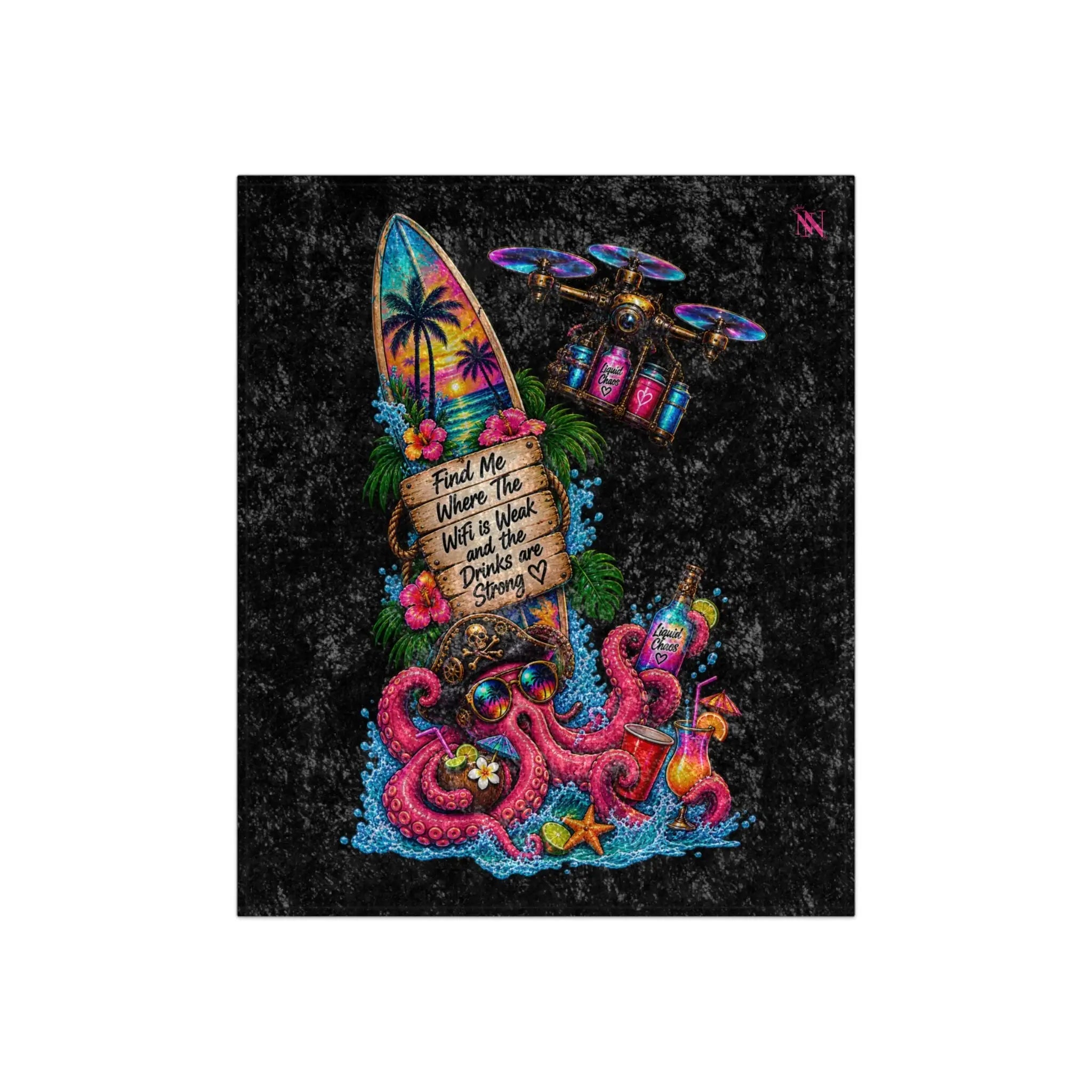 Liquid Chaos Spring Break Crushed Velvet Blanket