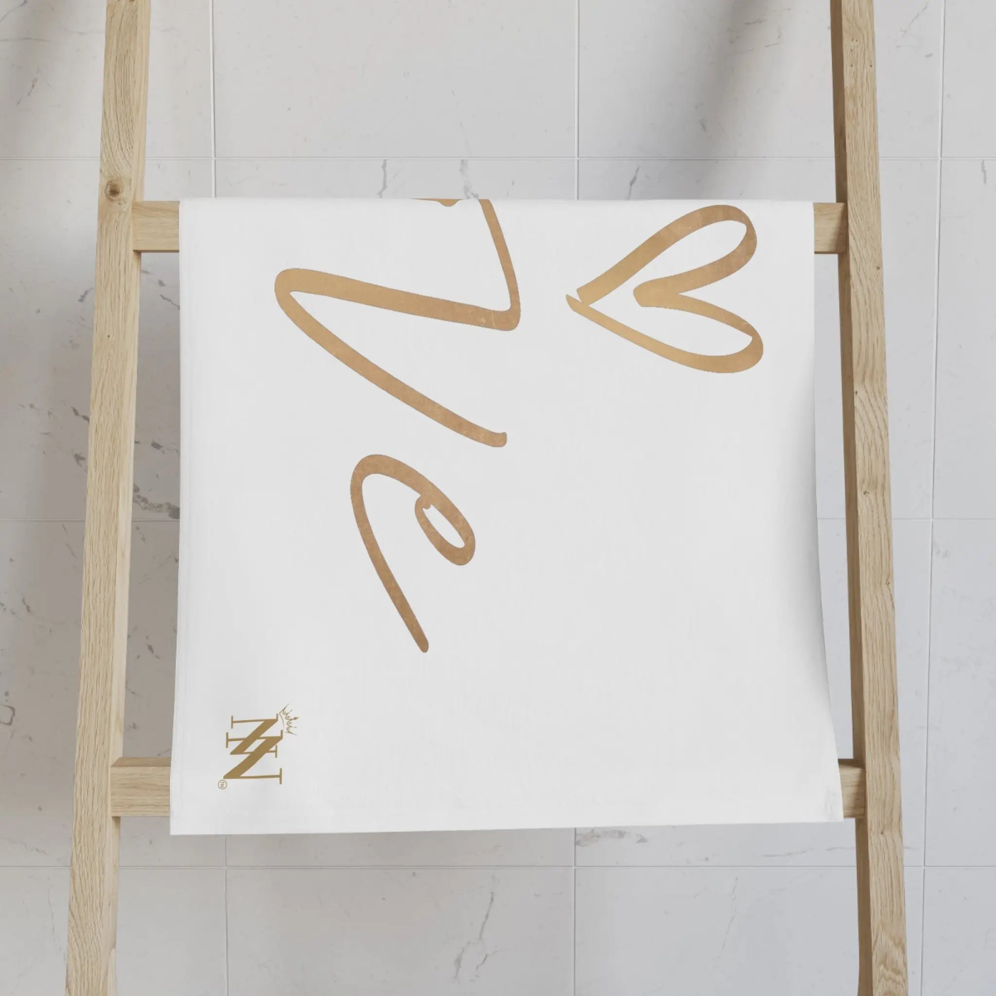 Gold Love Heart Cum Towel
