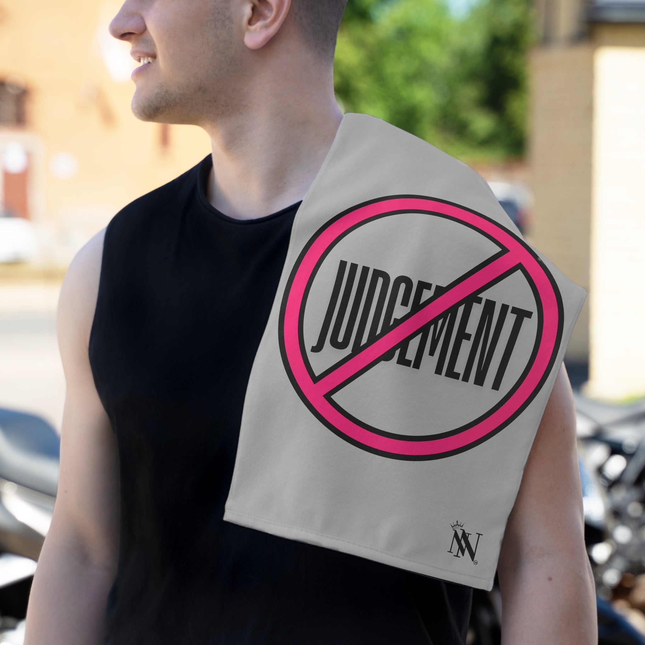 Judgement Free Zone Light Grey | Mix & Match Soft Fun-Flirty Lovers’ Towels