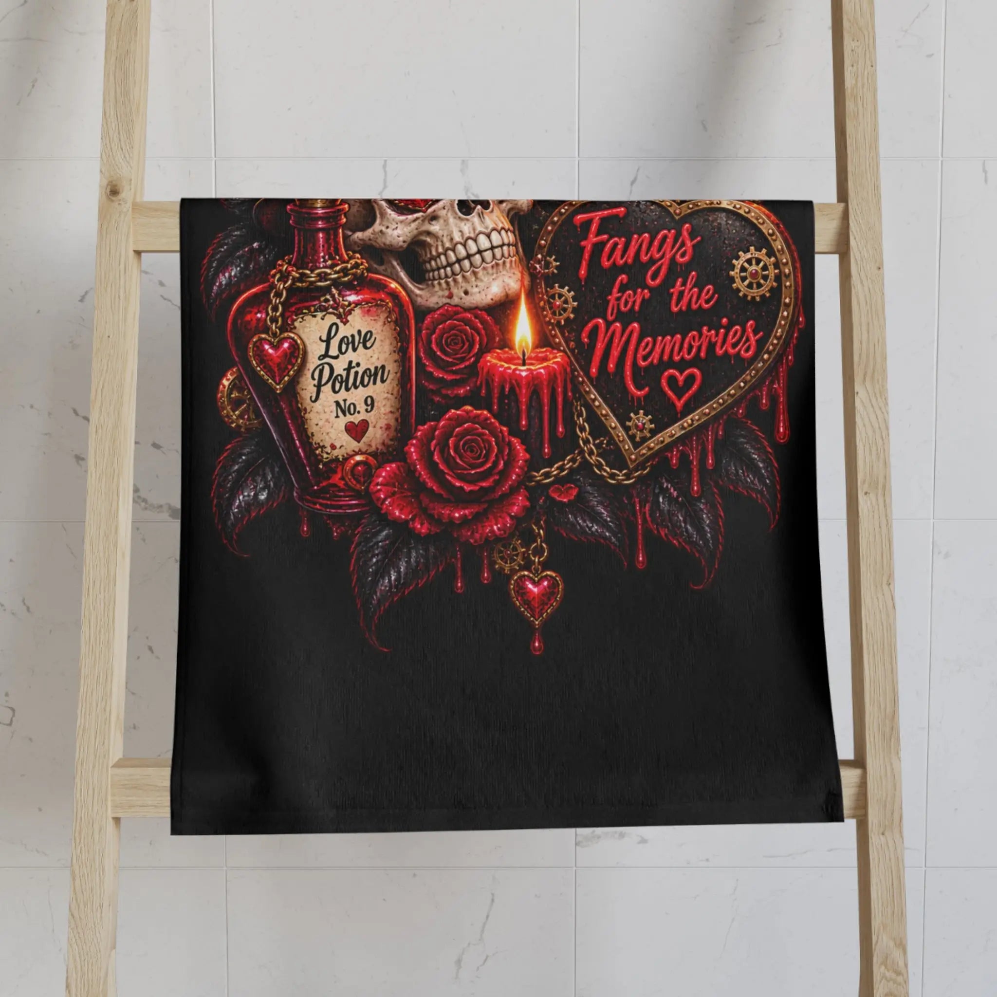 Fangs for the Memories Skull | Nectar Napkins Classic Fun-Flirty Lovers’ Towels
