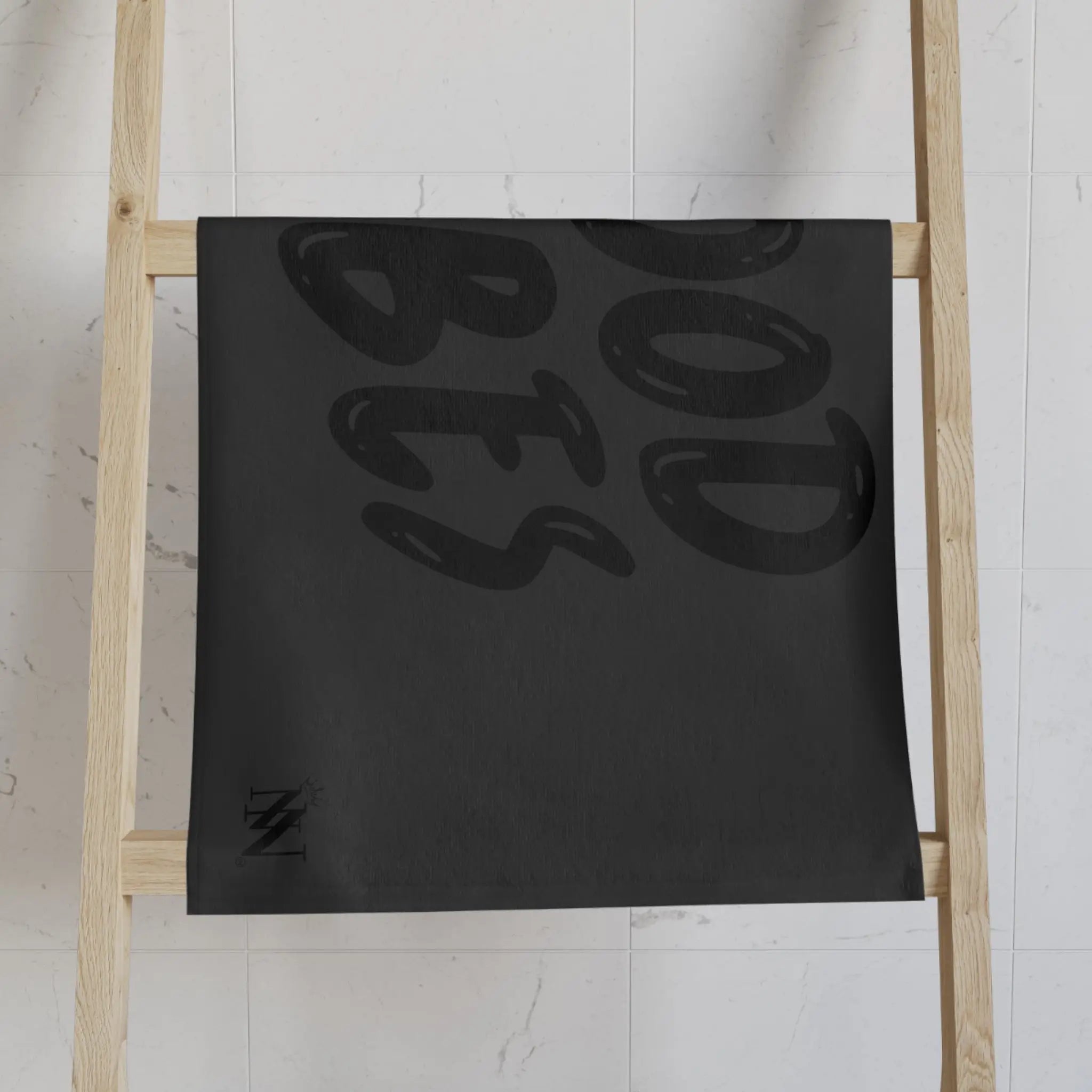 Good Vibes Bubble Print Dark Grey Cum Towel