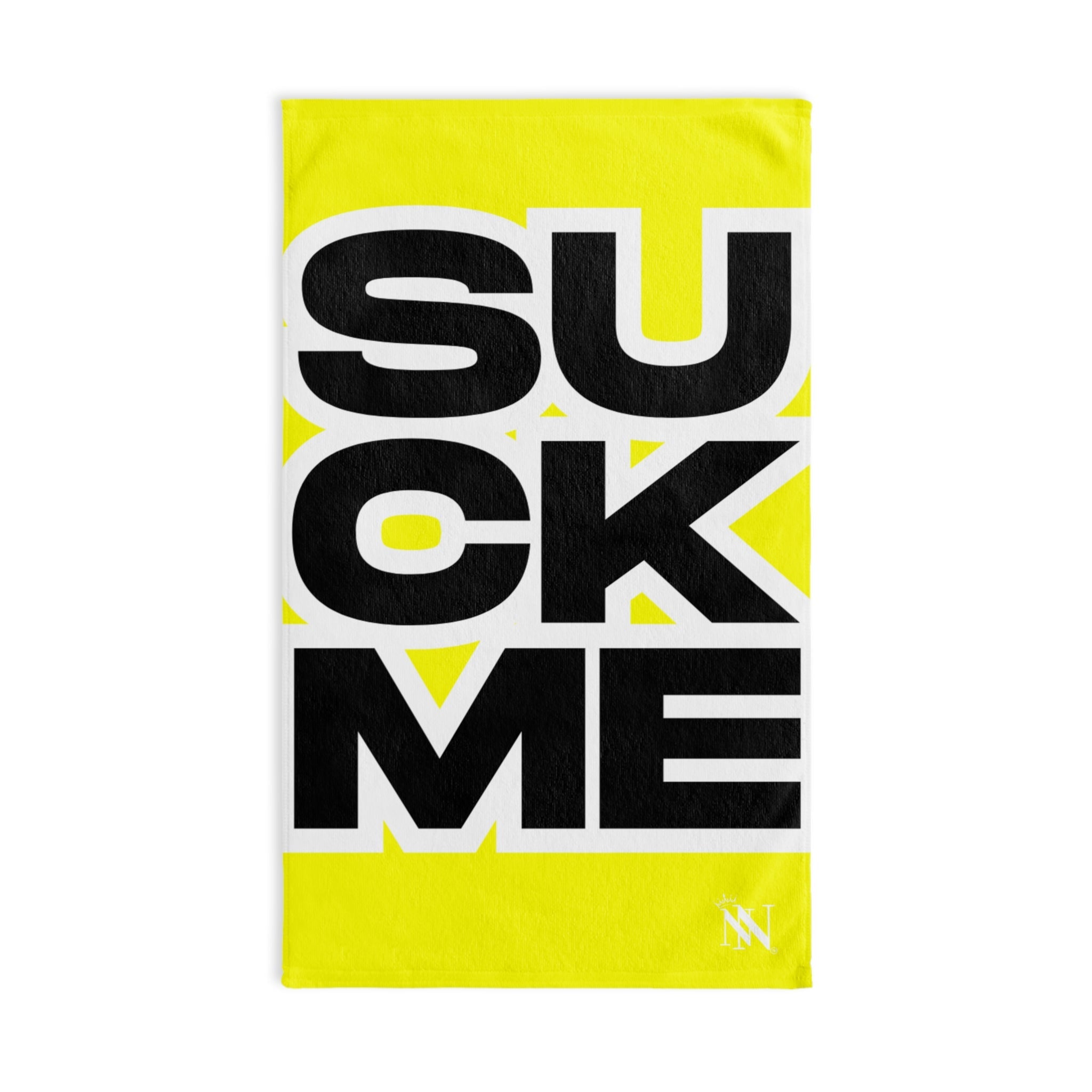 SUCK ME Block Letter Neon Yellow Cum Towel