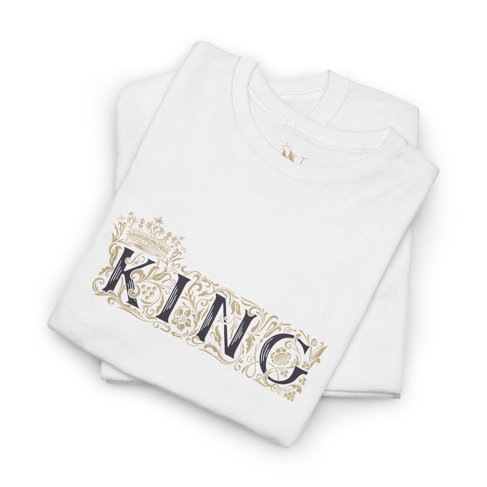 Gold Filigree King | Mix & Match Cotton Unisex Fun-Flirty Lovers’ T-Shirts