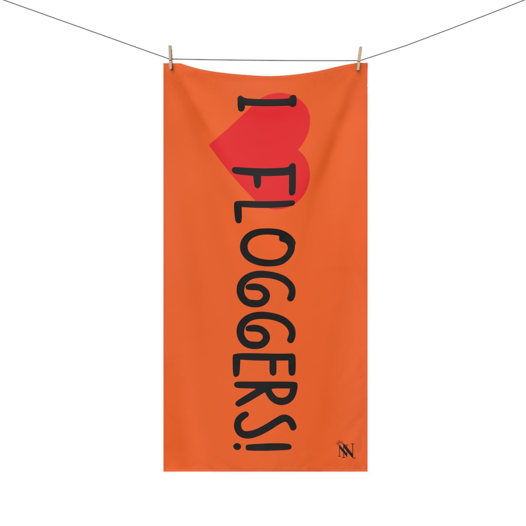 I Love Floggers! Orange | Mix & Match XL Fun-Flirty Lovers’ Towels