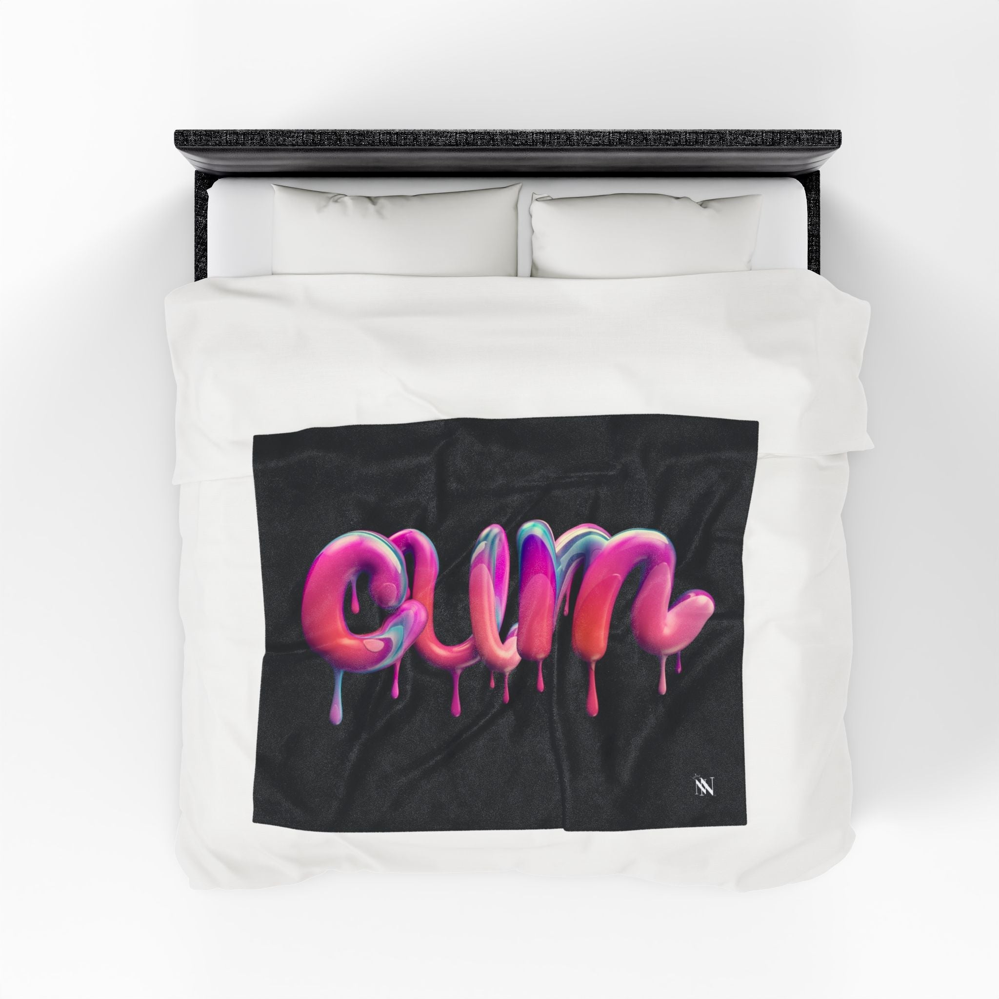 Dripping Cum Black | Mix & Match Velveteen Fun-Flirty Lovers’ Blankets