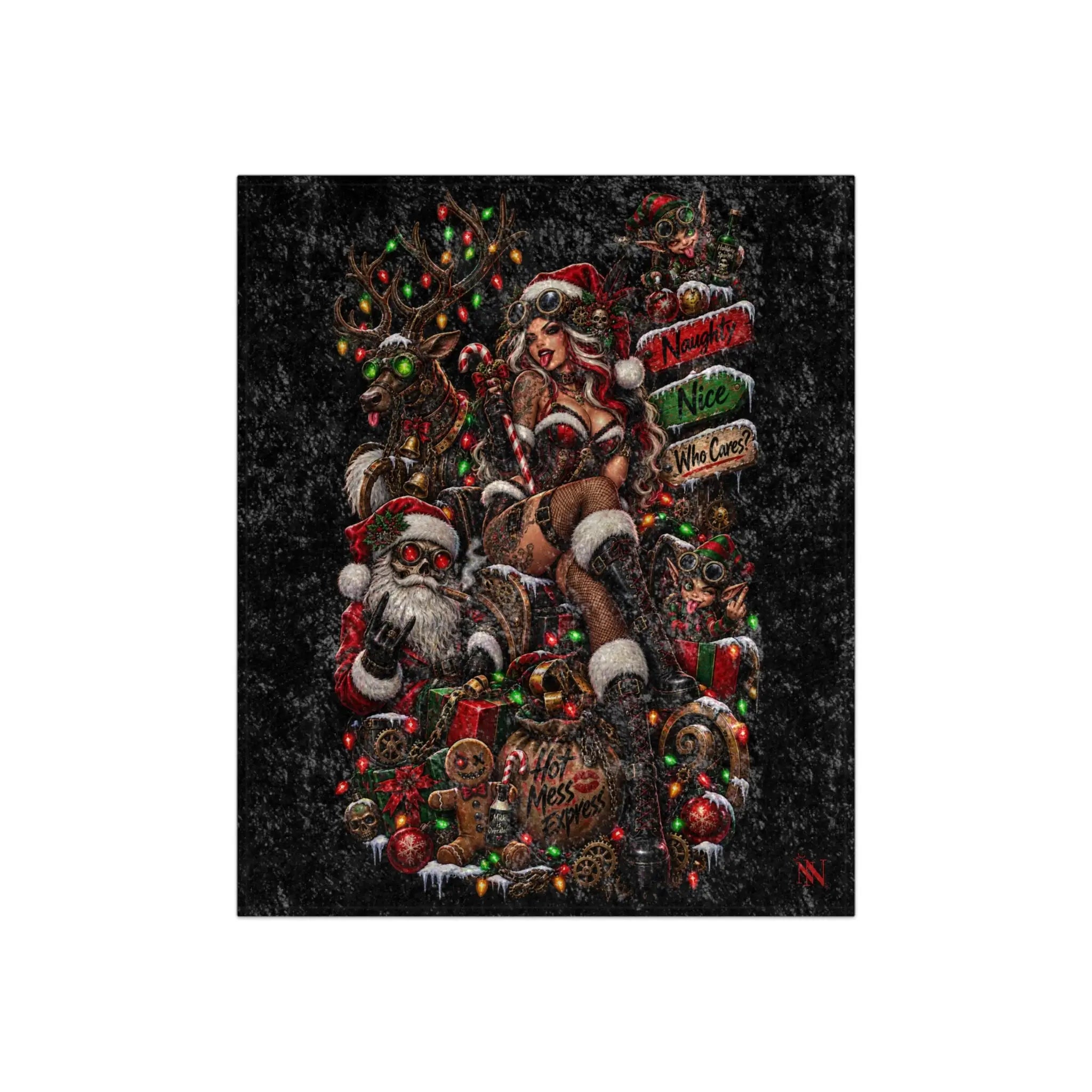 Christmas Wicked Fantasy | Nectar Napkins Fun-Flirty Loversโ Crushed Velvet Blankets