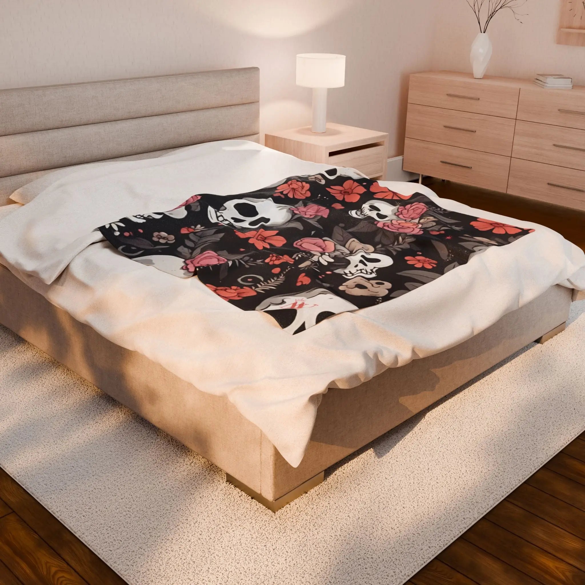 Skull Garden | Mix & Match Velveteen Fun-Flirty Lovers’ Blankets