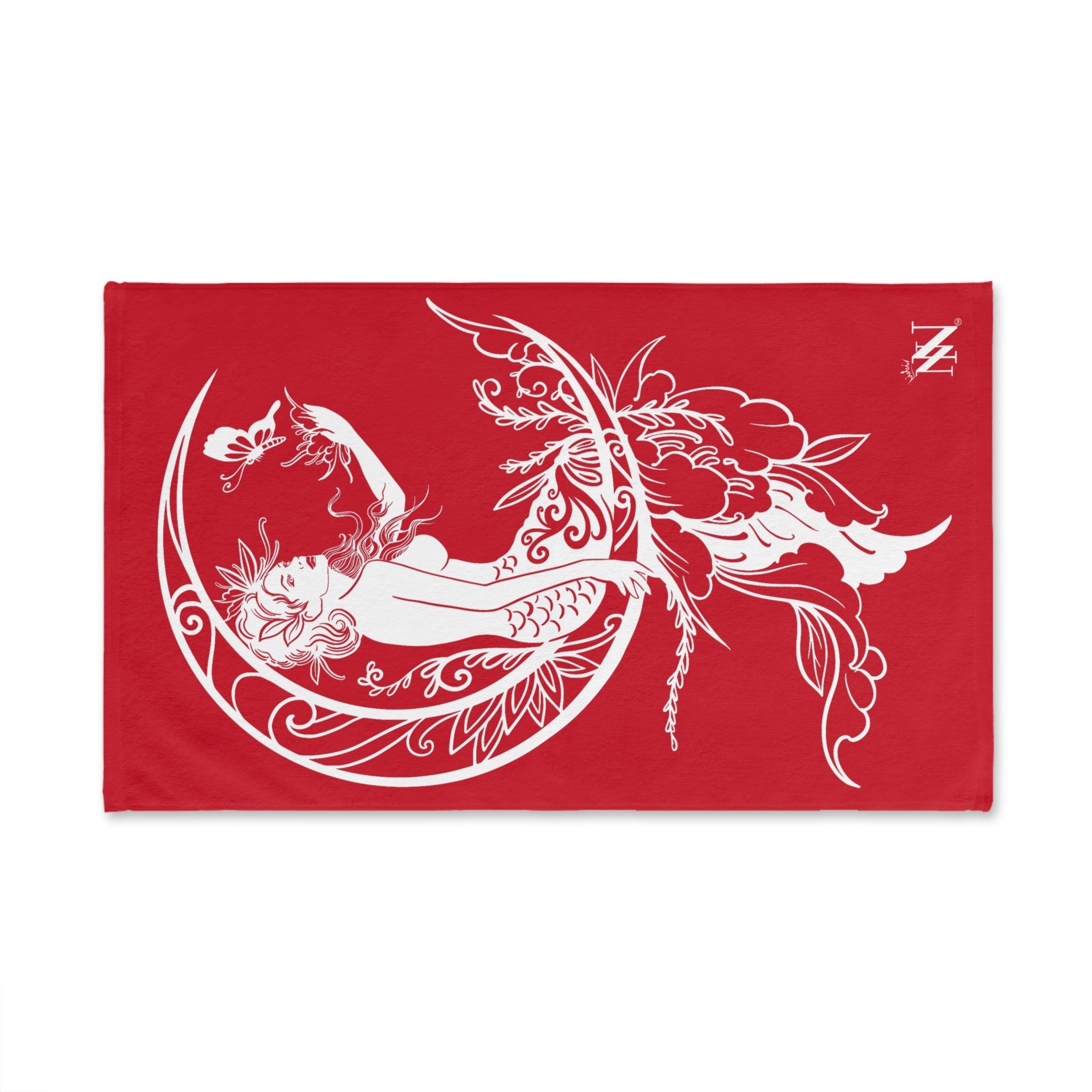 Mermaid On Moon Red Cum Towel
