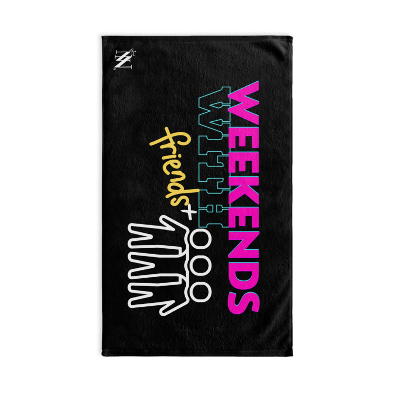 Weekends+ With Friends People Black | Mix & Match Classic Fun-Flirty Lovers’ Towels