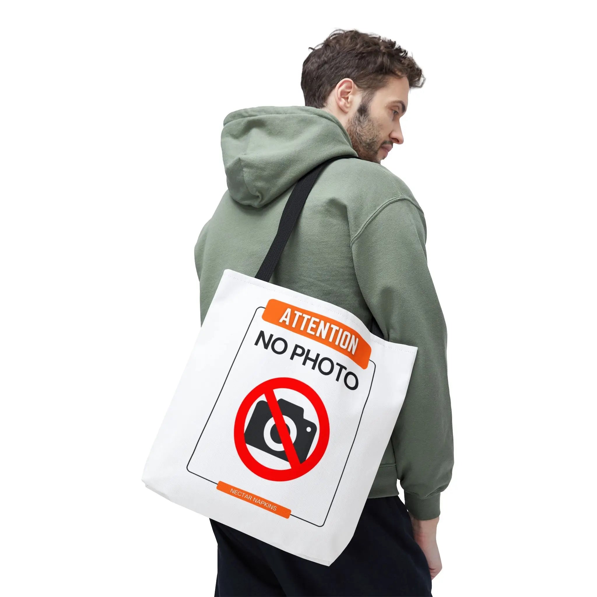Attention No Photo Sign Tote Bag